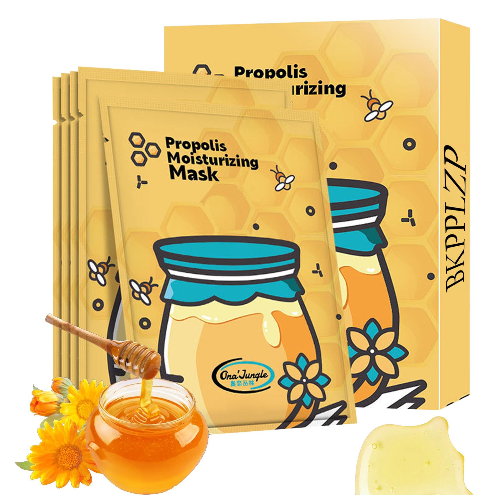 Bkpplzp Sheet Face Mask Set,Moisturizing Face Mask Skin Care,Brightening & Firming Sheet Masks,Hydrating Daily Facial Propolis M