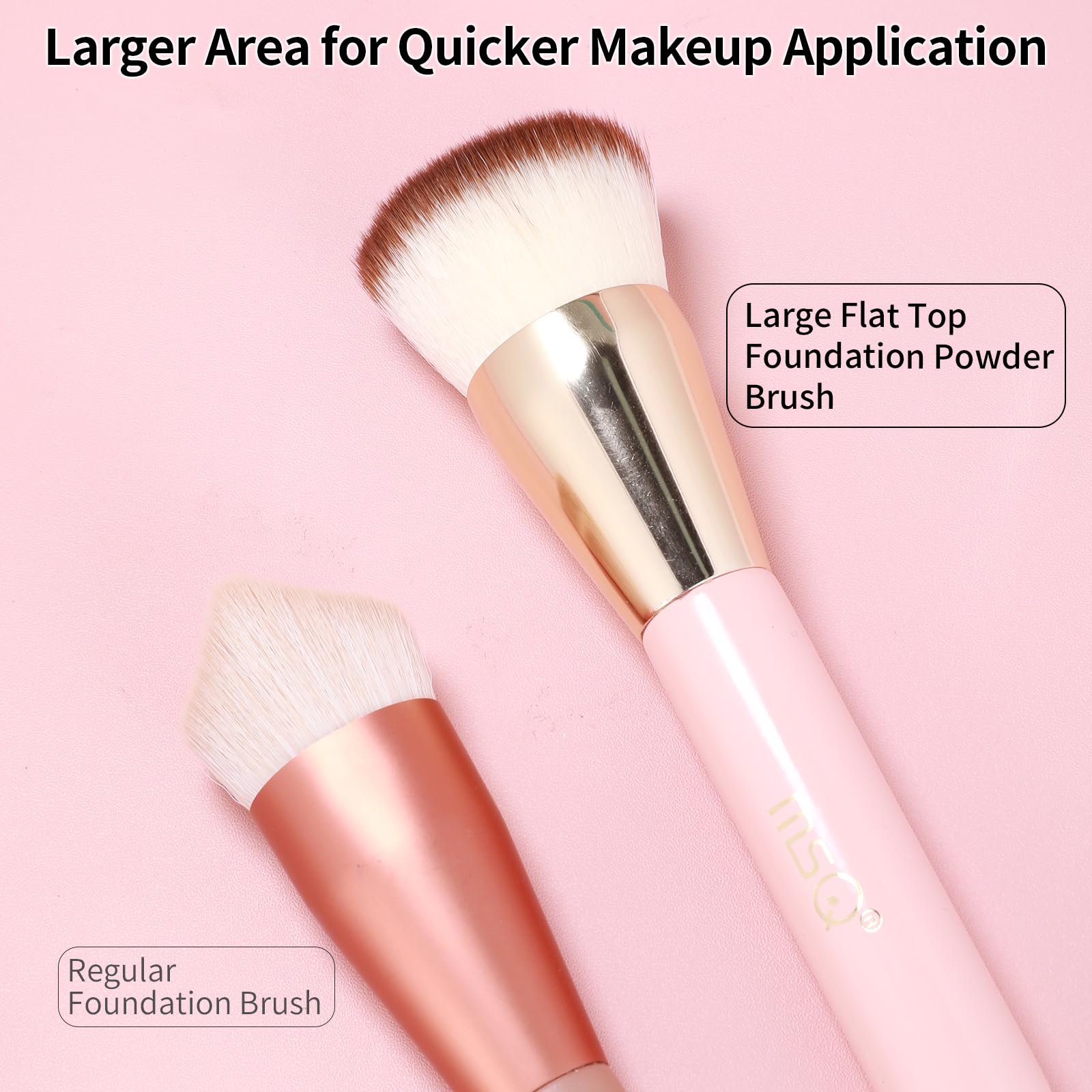 Foundation Brush For Liquid Makeup, Msq Flat Top Kabuki Foundation Brush Premium Makeup Brushes For Liquid, Cream And Powder-Liq
