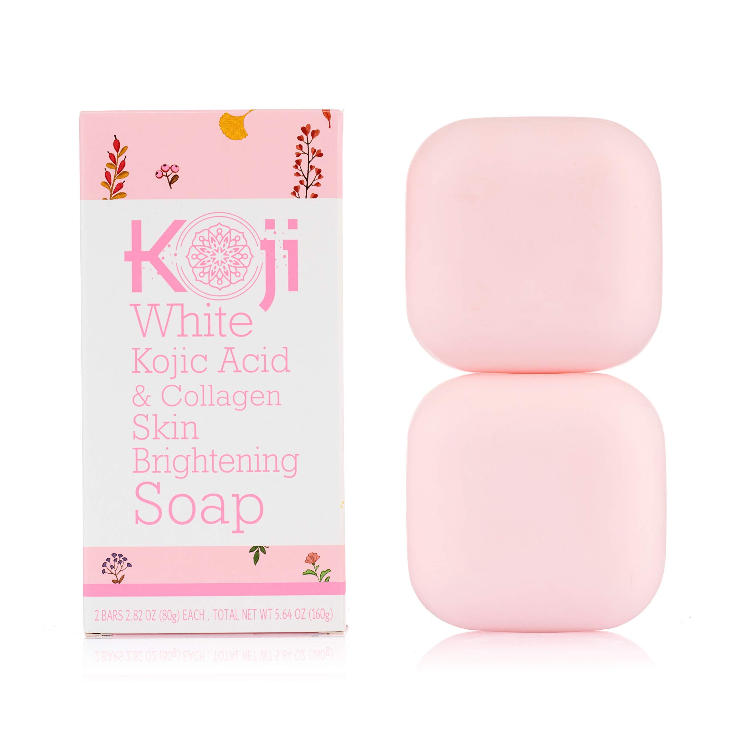 Koji White Kojic Acid & Collagen Skin Brightening Soap For Face Dark Spot & Natural Glowing Skin - Daily Moisturizer, Acne Scars