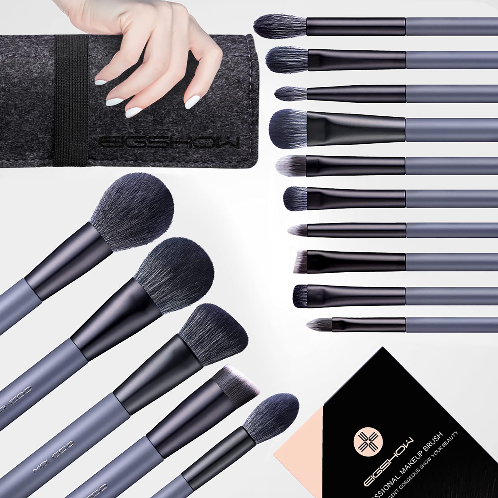 Makeup Brush Set, Birthday Gift for Women, EIGSHOW Professional Makeup Brushes Kit Foundation Powder Concealers Eye Shadows Make