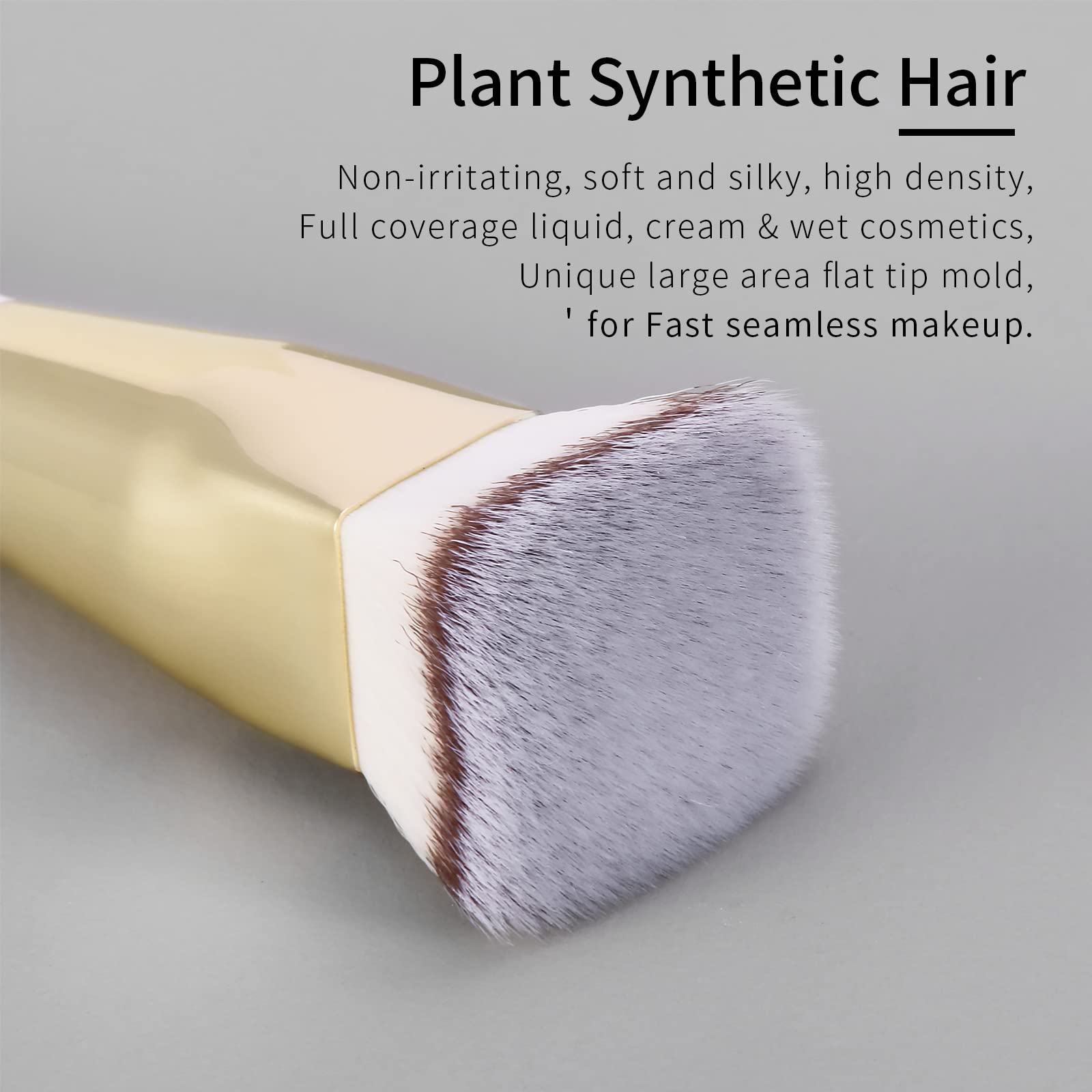 Square Foundation Brush For Liquid Makeup By Enzo Ken, Flat Foundation Brush, Liquid Foundation Brush, Flat Makeup Brush, Liquid