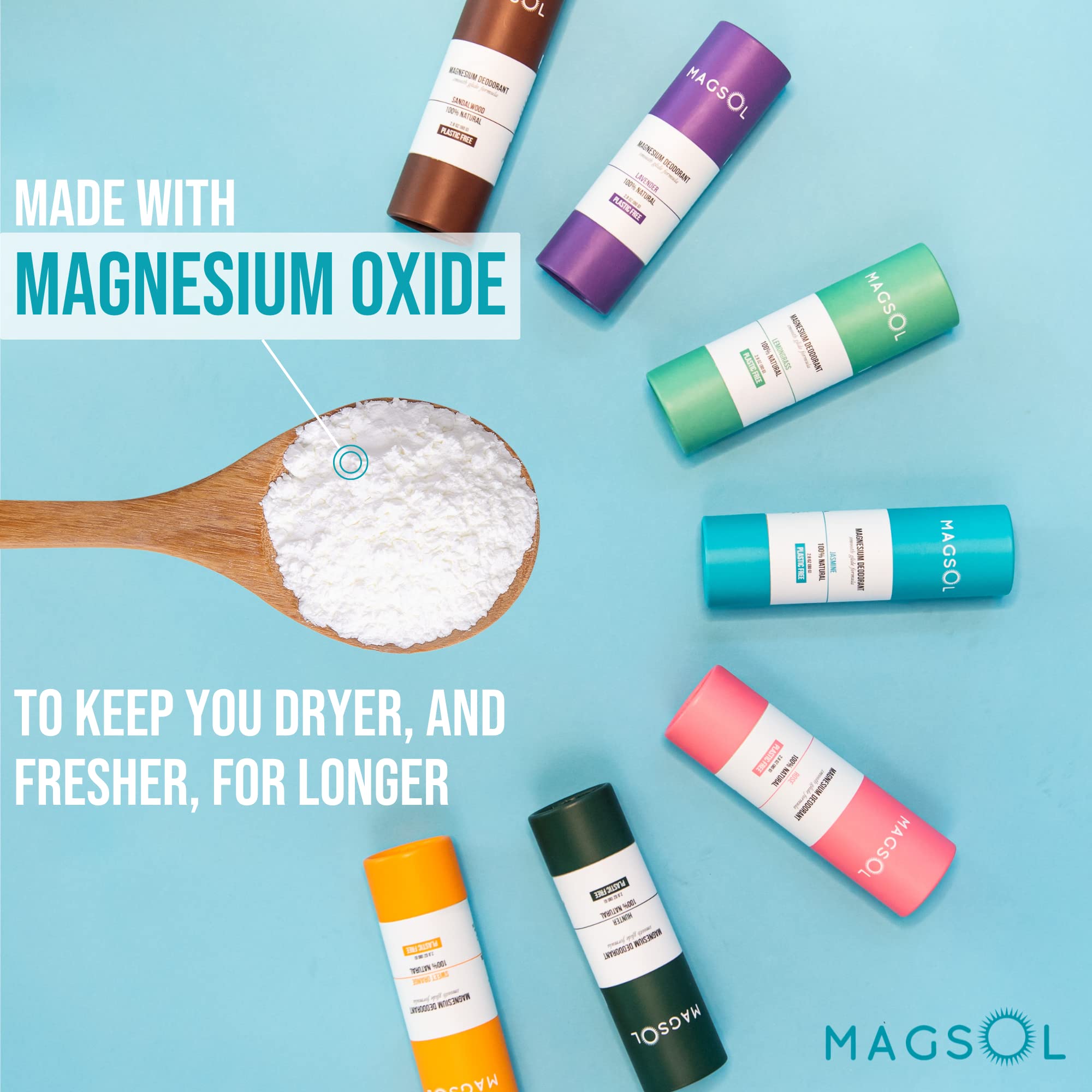 MAGSOL Natural Deodorant for Men & Women - Mens Deodorant with Magnesium - Perfect for Ultra Sensitive Skin, Aluminum Free Deodo
