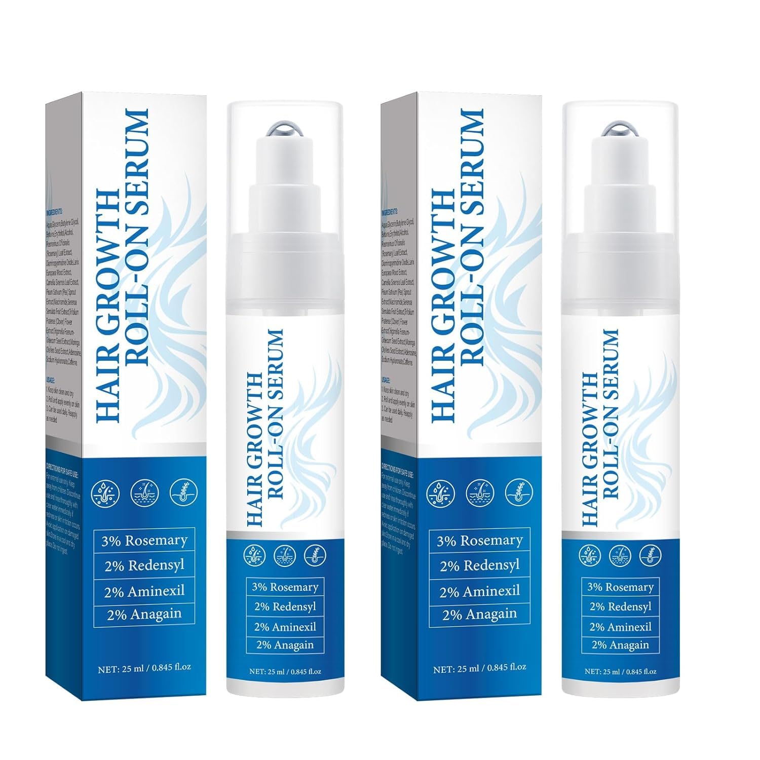 Rosemary Hair Growth RollOn Serum 3% Rosemary Oil,2% Redensyl Anagain Strengthens Roots,Reduces Hair Loss,Volumizes & Nourishes