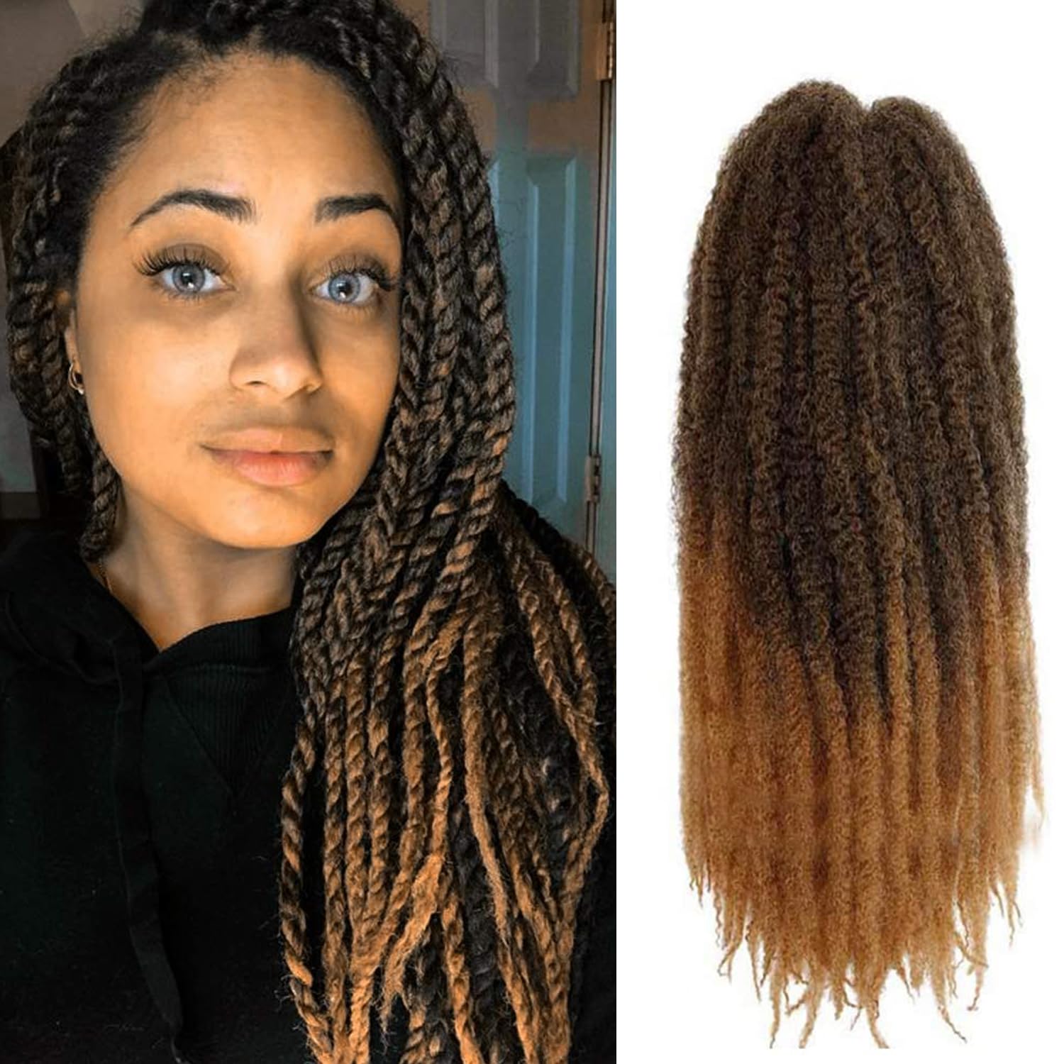 Marley Twist Braiding Hair 20 Inch 6 Packs Marley Hair Afro Marley Twist Hair Marley Hair For Faux Locs, Spring Twist Hair, Butt