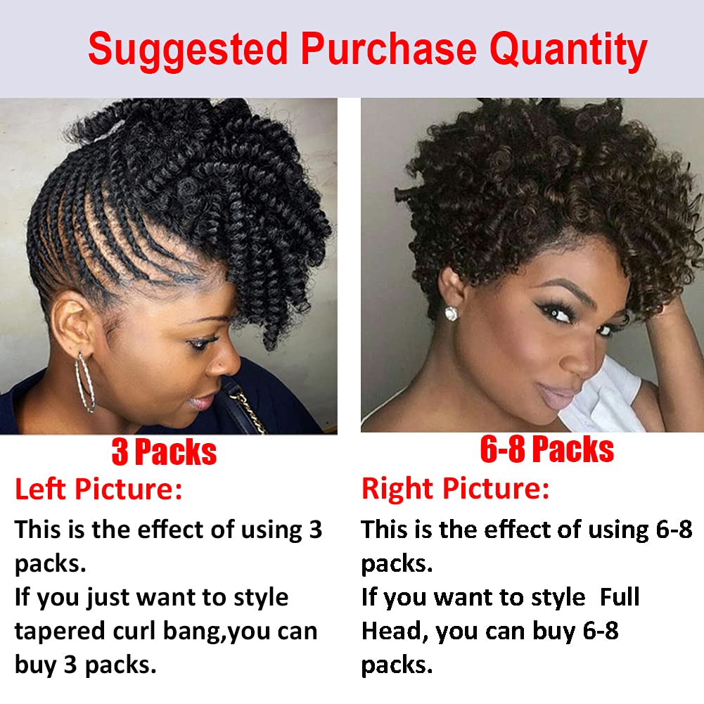 Becus 3Packs 20Inch Saniya Kenzie Curl Short Curly Crochet Braids Hair Extension For Black Women Curl Diameter (12Mm) Tapered Cu