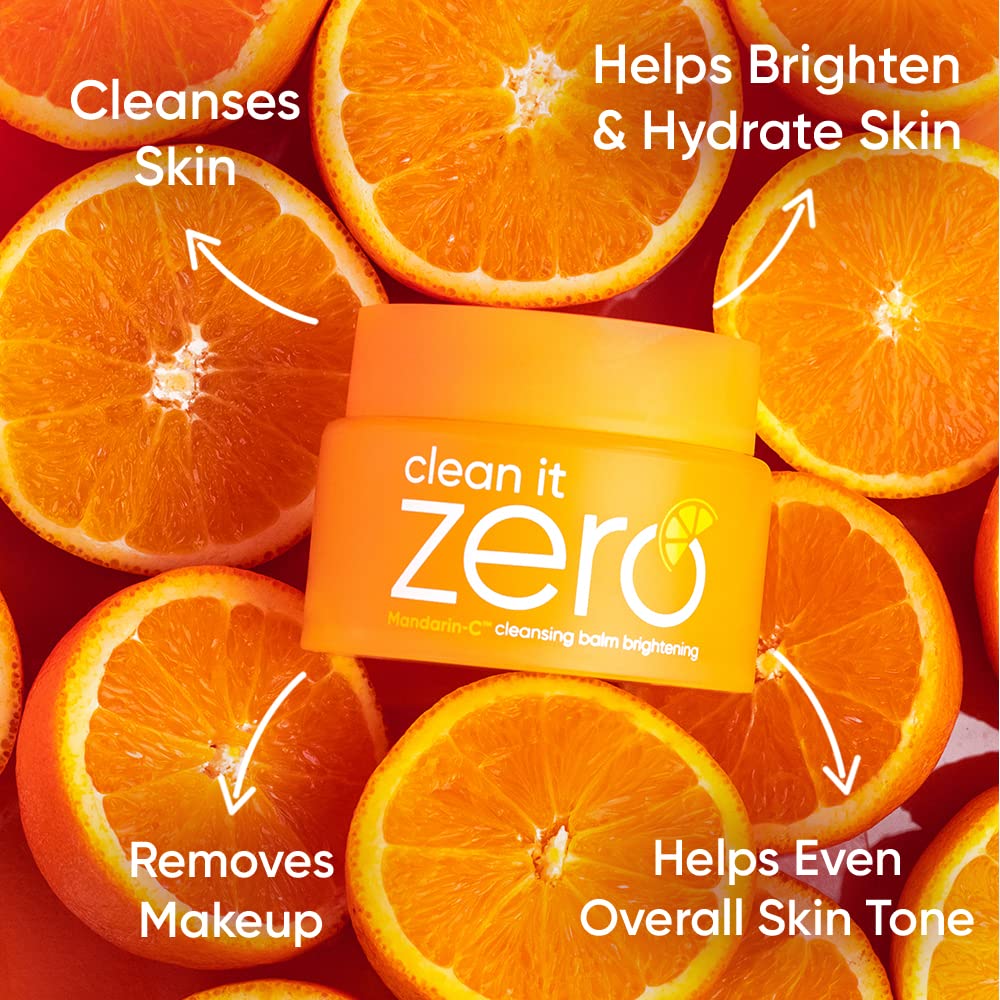 Banila Co Clean It Zero Mandarin-C Cleansing Balm Brightening - Refreshing Makeup Remover With Vitamin C & Citrus Extracts, Kore
