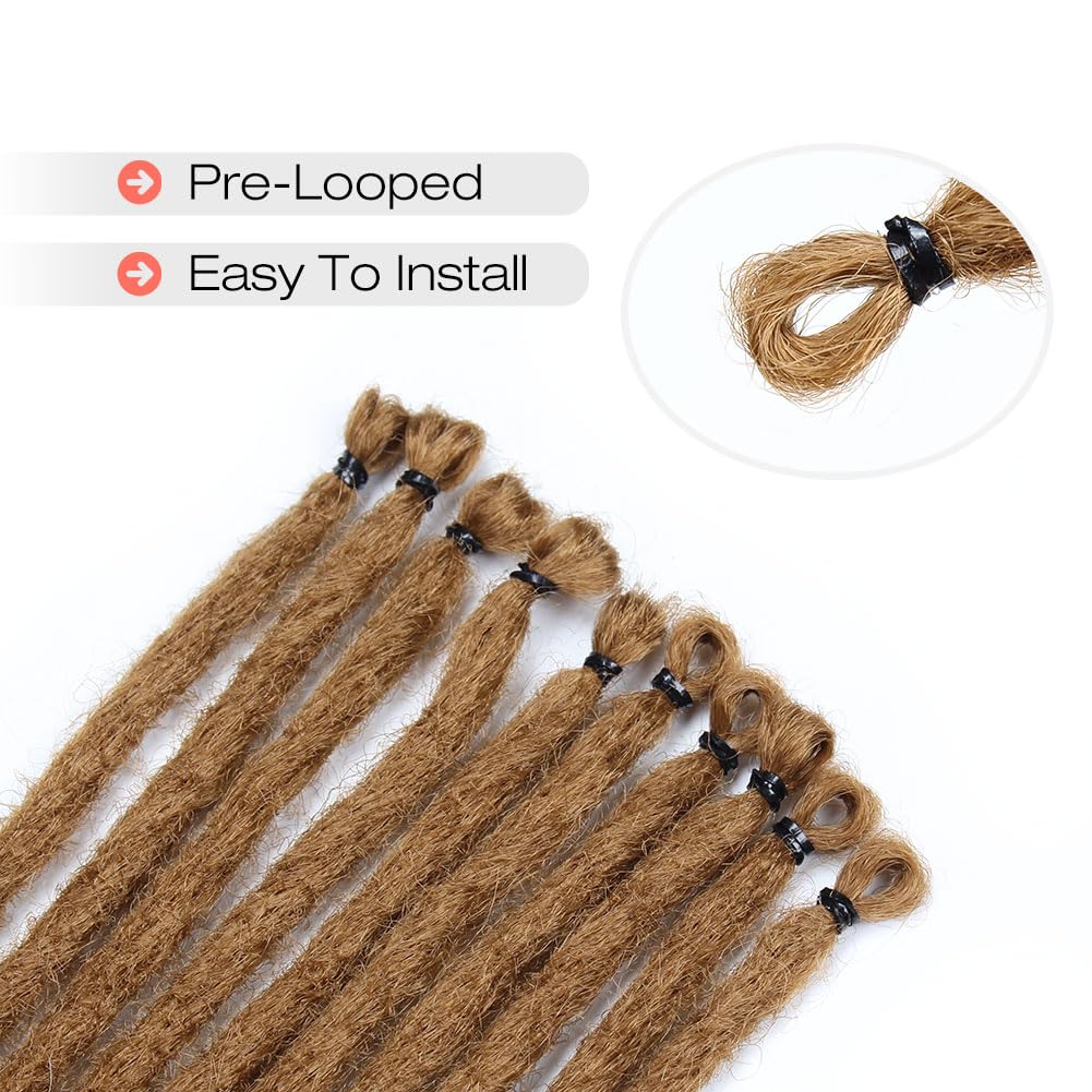 Kraler 24'' Thick Dreadlock Extensions, 20 Strands SE Honey Blonde Crochet Dreadls Extensions of Synthetic Hair 1cm Width Hip Ho