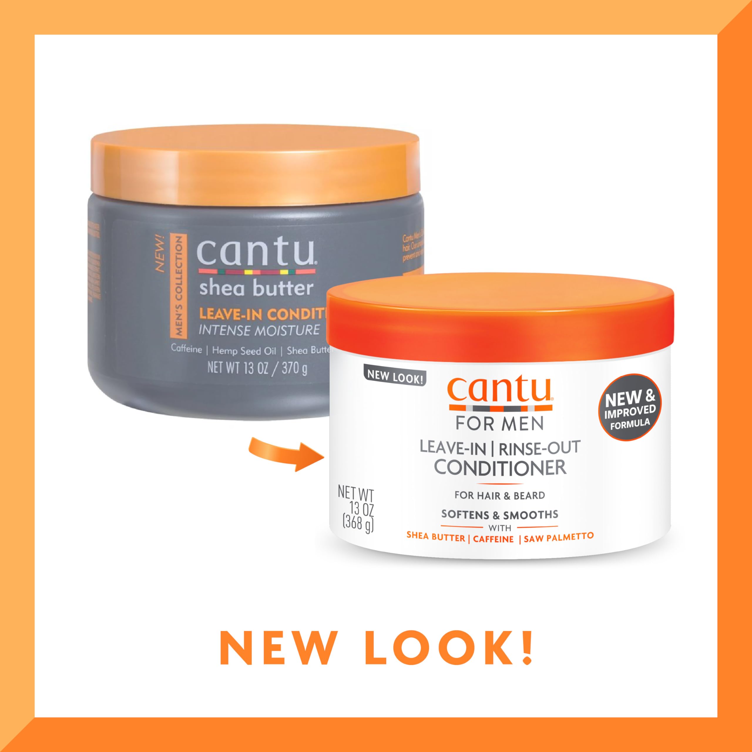 Cantu For Men Leave-In Rinse-Out Conditioner For Hair & Beard, 13 Oz (Packaging May Vary)