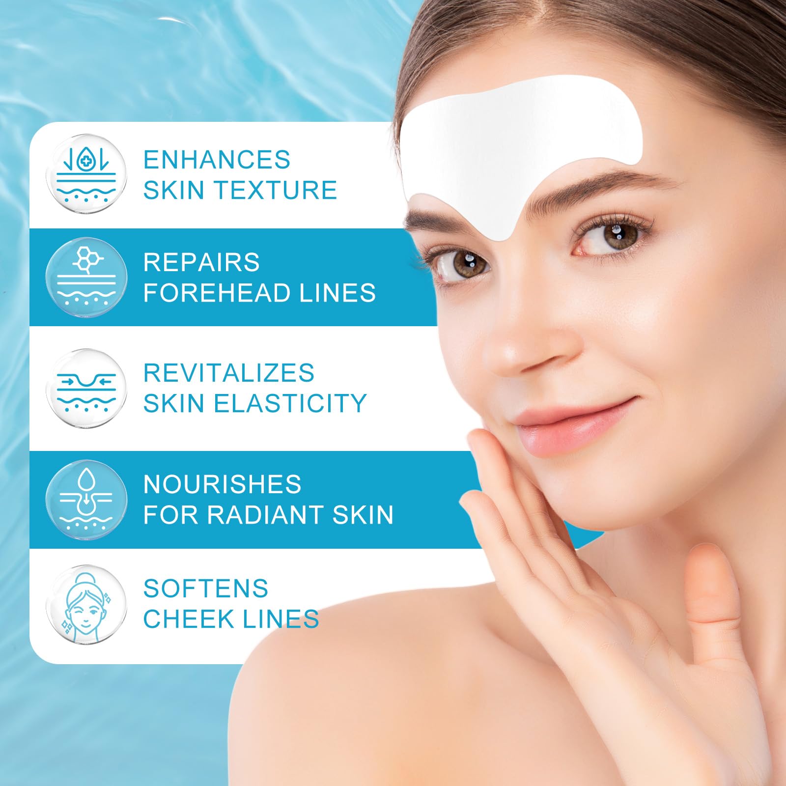 Frovetani Forehead Wrinkle Patches 12PCS, Gental Natural with Aloe, Collagen and Vitamin E, Smooth Fine Lines & Wrinkles, Anti-W