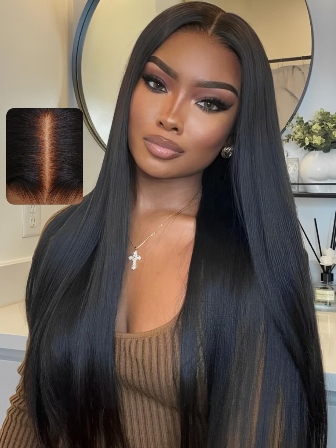 UNICE Silk Straight Pre Everything Frontal Wig 13x4 Ear to Ear Pre Cut Lace Front Wigs Human Hair Bleached Invisible Knots Put o