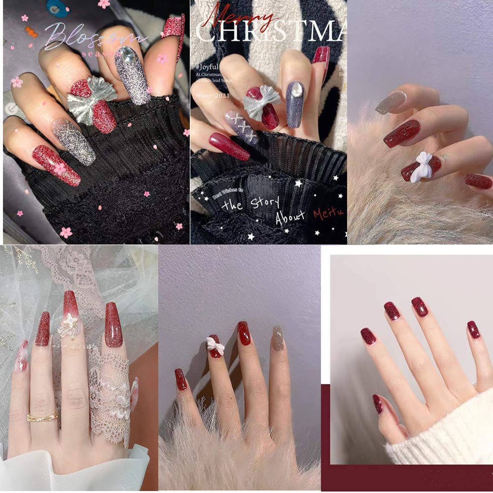 MIZHSE Diamond Gel Nail Polish, Reflective Glitter Gel Polish Set, Christmas Sparkly Shiny Gel Nail Art Varnish Manicure Kit, So