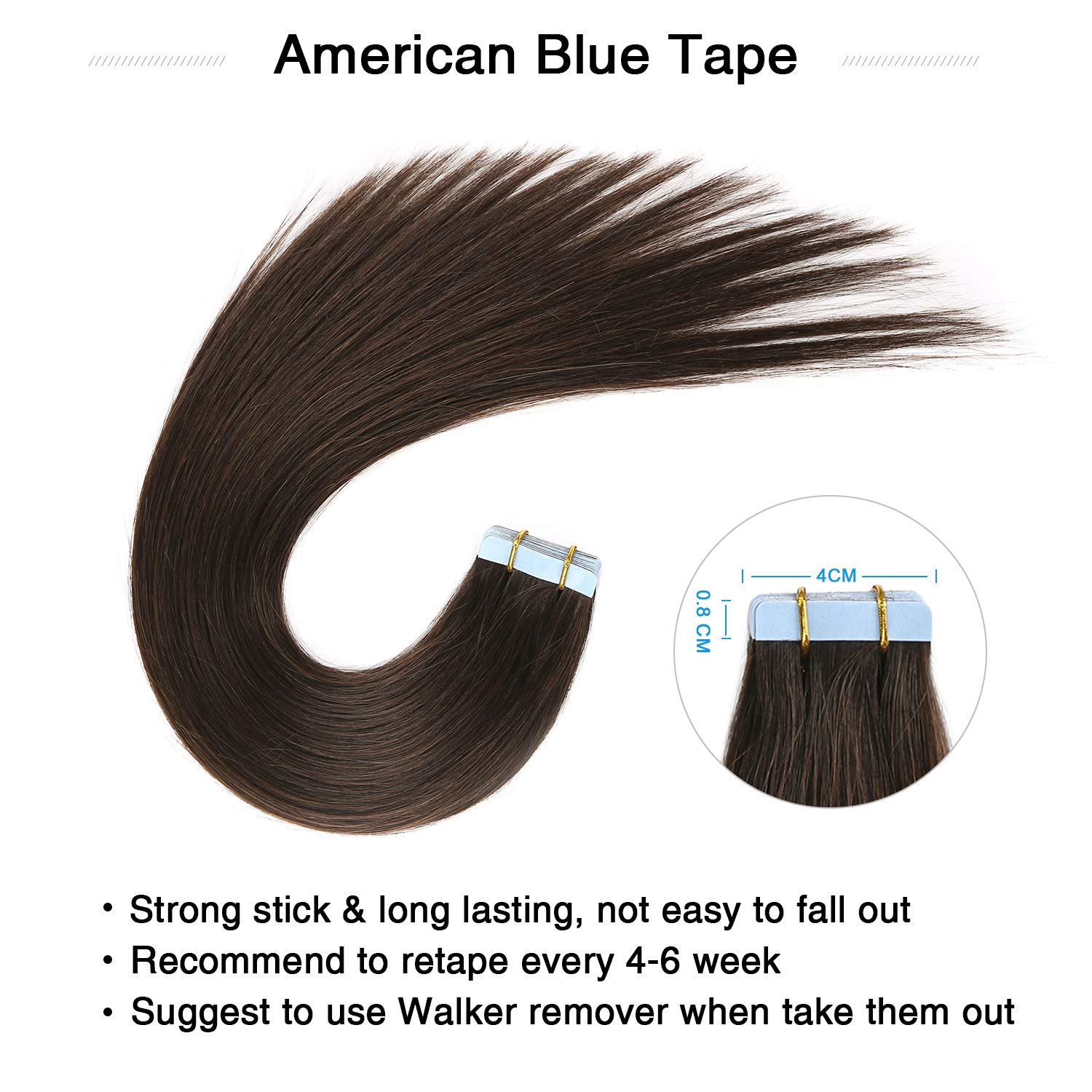 Suyya Tape In Hair Extensions Human Hair 100% Remy Human Hair 20Pcs 50G/Pack Straight Seamless Skin Weft Glue In Hair Extensions