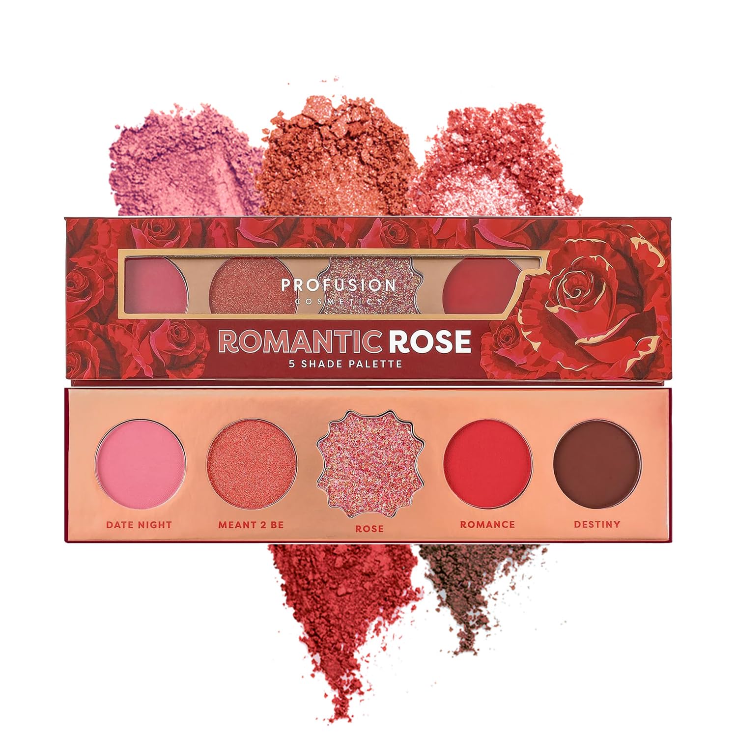 Profusion Cosmetics Blooming Hues 5 Shade Eye Shadow Pallete - Romantic Rose (4.58 G)
