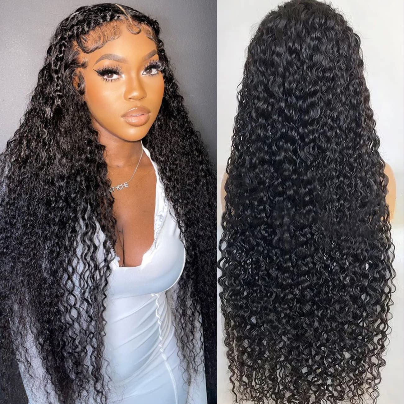 Huichu Water Wave Lace Front Wigs Human Hair 13  4 Lace Wigs Human Hair For Black Women Pre Plucked With Baby Hair 180% Density