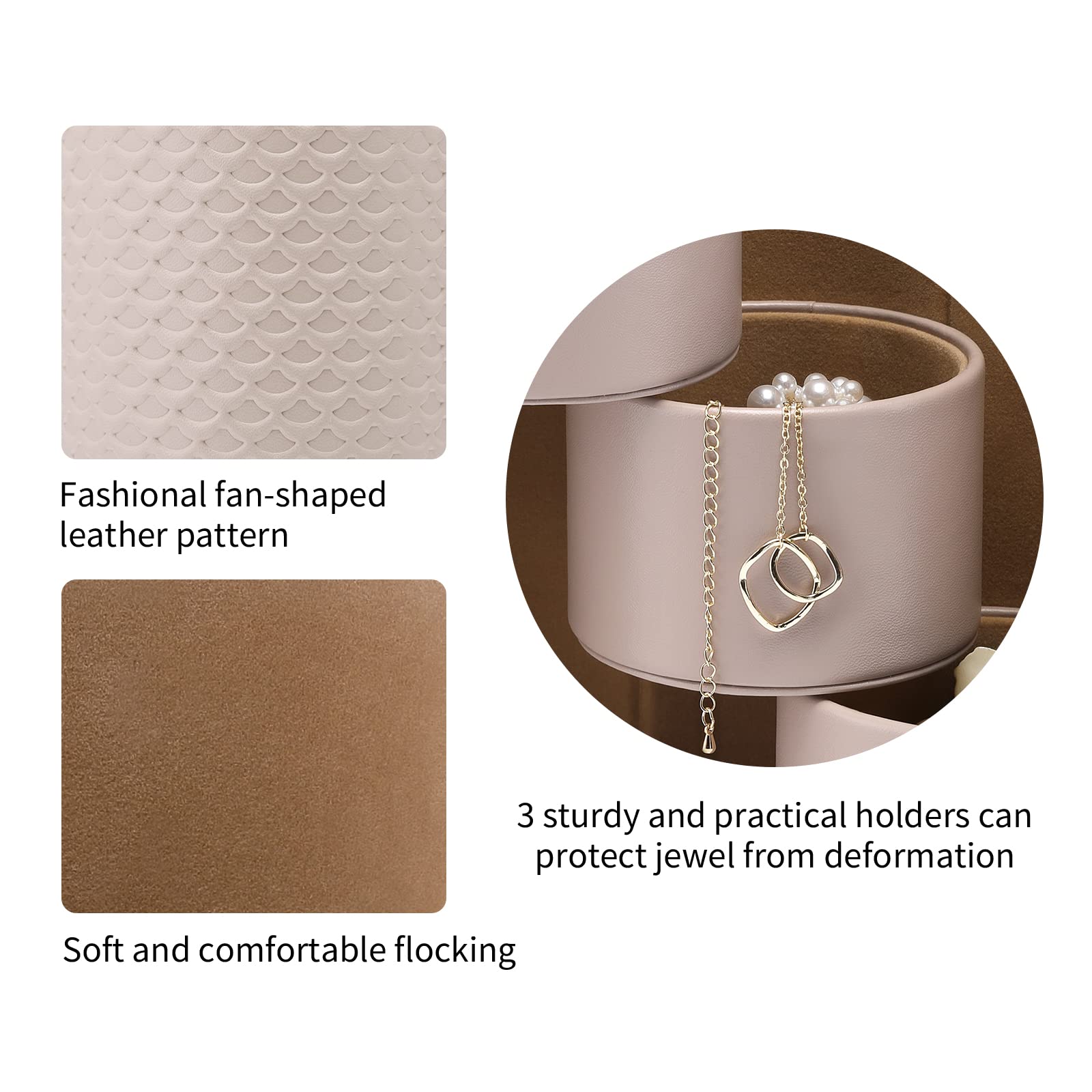 Vlando Travel Jewelry Box, Travel Jewelry Case for Women Girls, Earring organizer Necklacke Organizer Ring Organizer Box with Ha