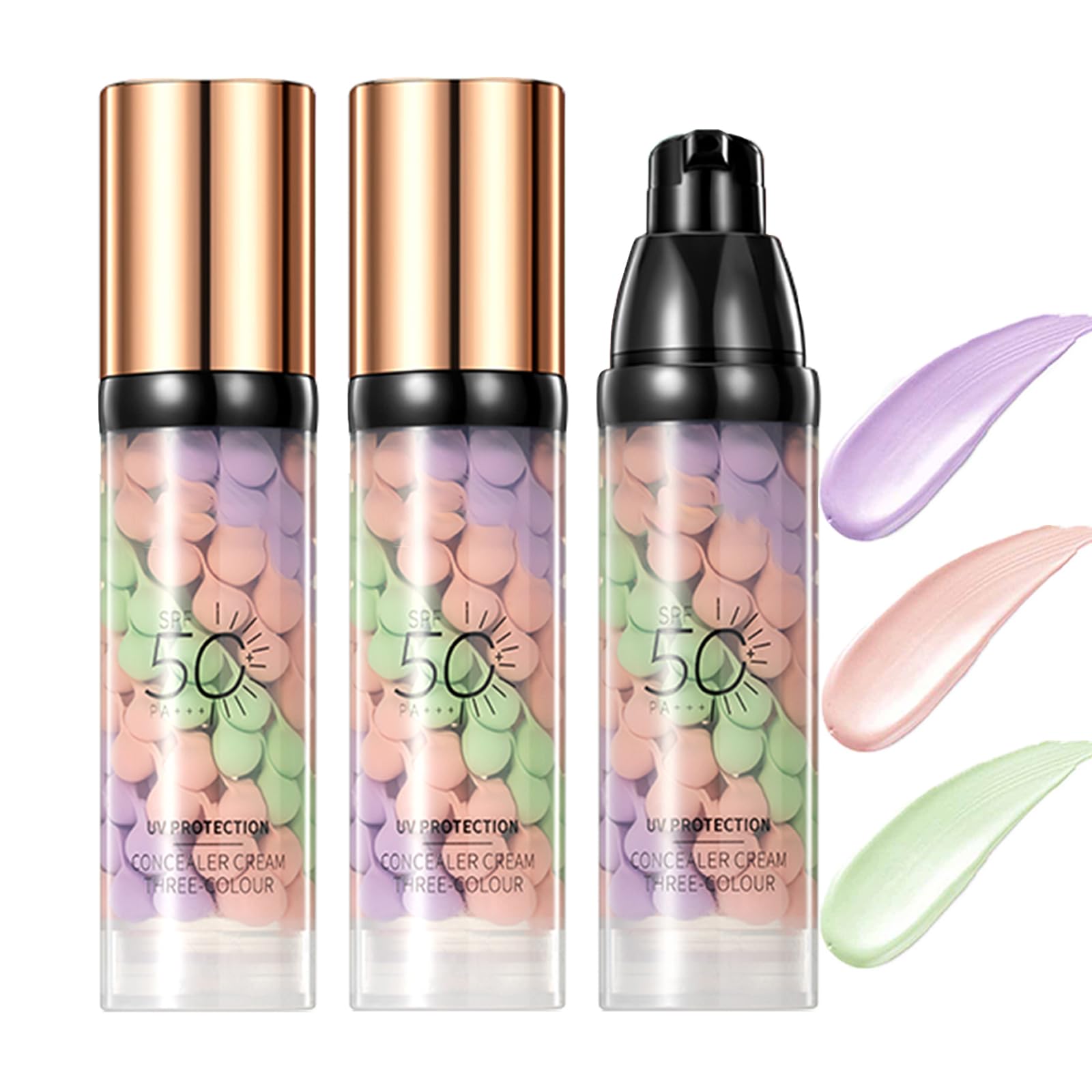 2 Pack 3In1 Primer for Face Before Makeup,Hydrating One Step Color Corrector Face Primer,Tinted Sunscreen With SPF50+,Oil Cont