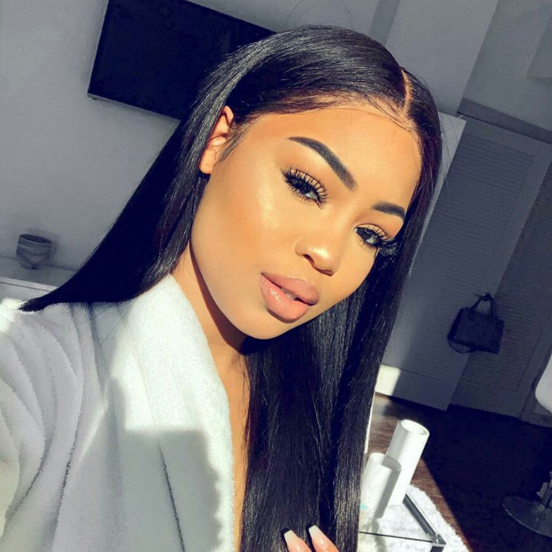 Unice Hair 10A Malaysian Straight Human Hair 4 Bundles Unprocessed Virgin Human Hair Weave Extensions (18 18 18 18 Inch)