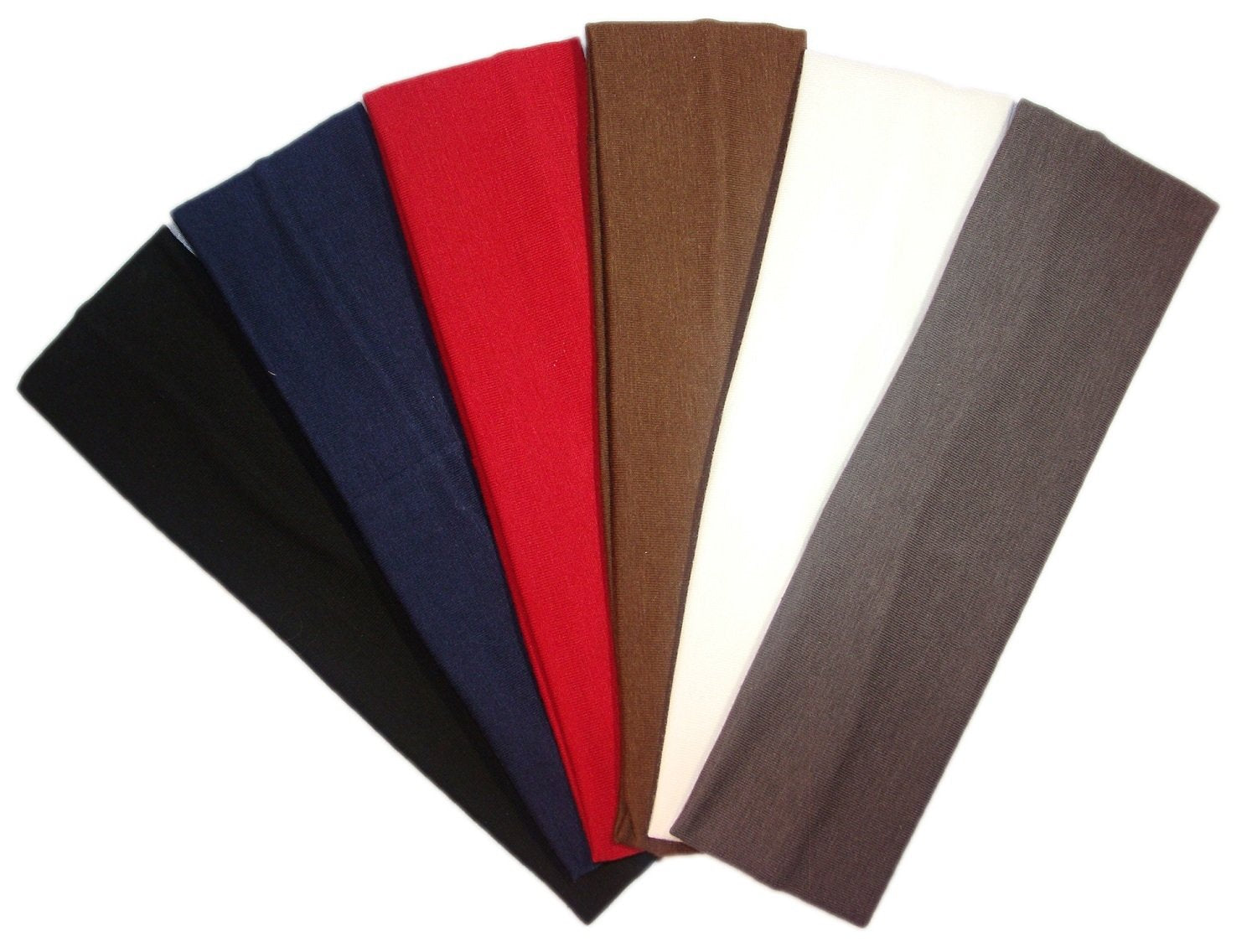 Cotton Headbands 6 Pack Stretch Elastic Yoga Soft and Stretchy Sports Fashion Headband for Teens Women Girls by Kenz Laurenz (6 
