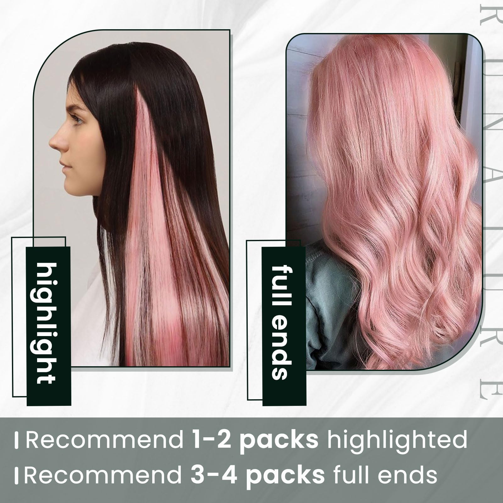 Light Pink 16 Inch Tape In Human Hair Extensions For Women By Runature