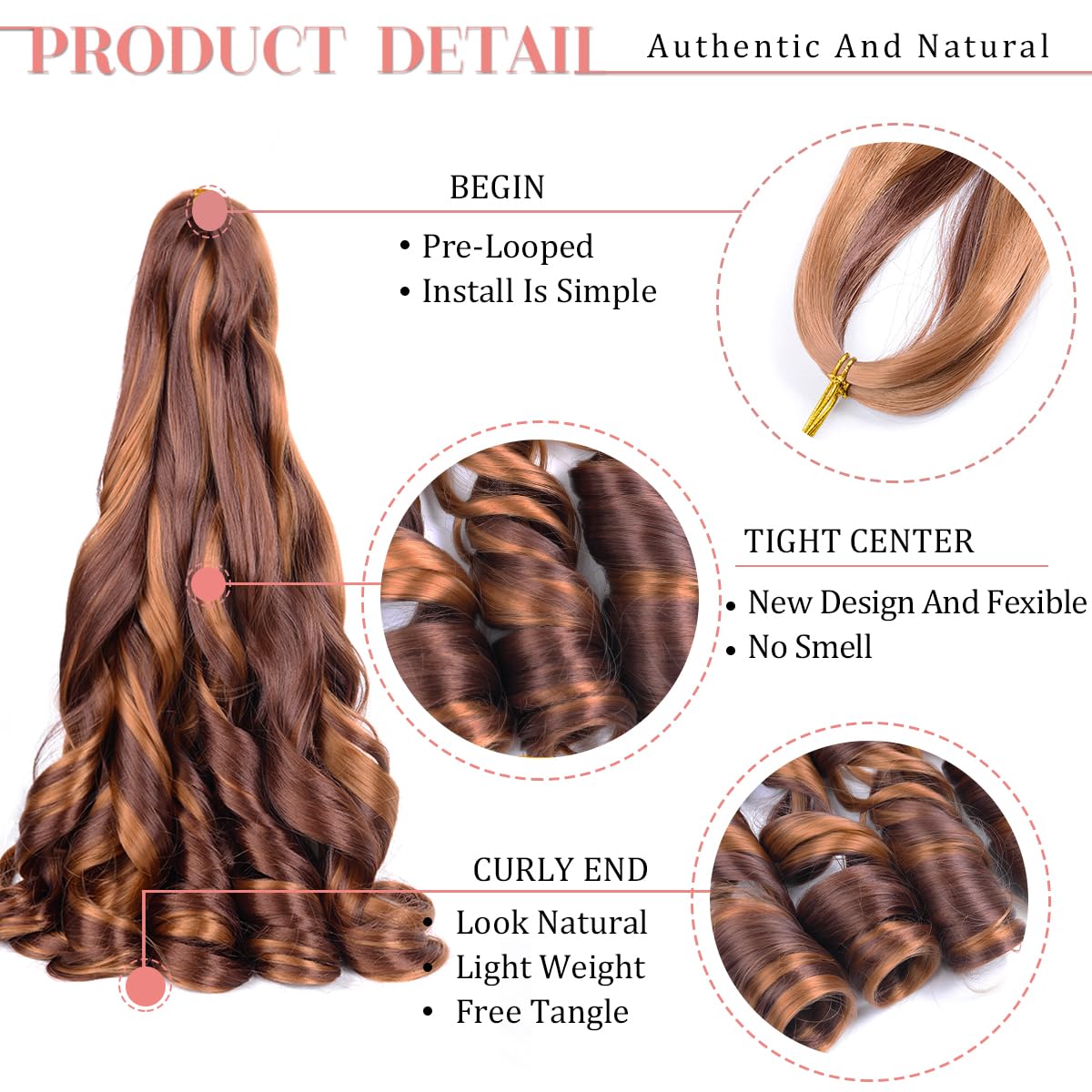Braiding Hair Extensions,#P33/30 Bouncy Synthetic French Curl Braiding Hair Extensions 75g/pack French Curly Crochet Hair Extens
