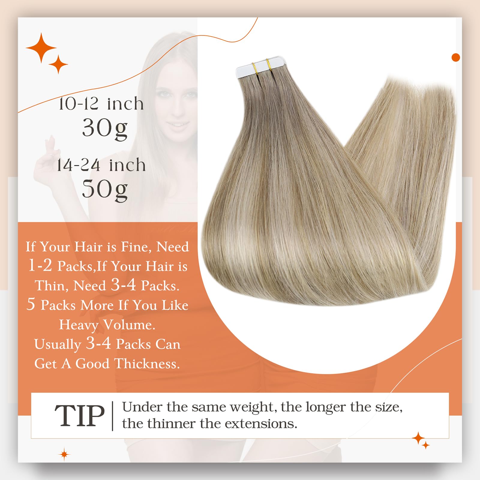 Full Shine Blonde Tape In Hair Extensions Human Hair 14Inch Double Sided Tape Color 19/8/60 Grey Fading To Ash Brown And Blonde