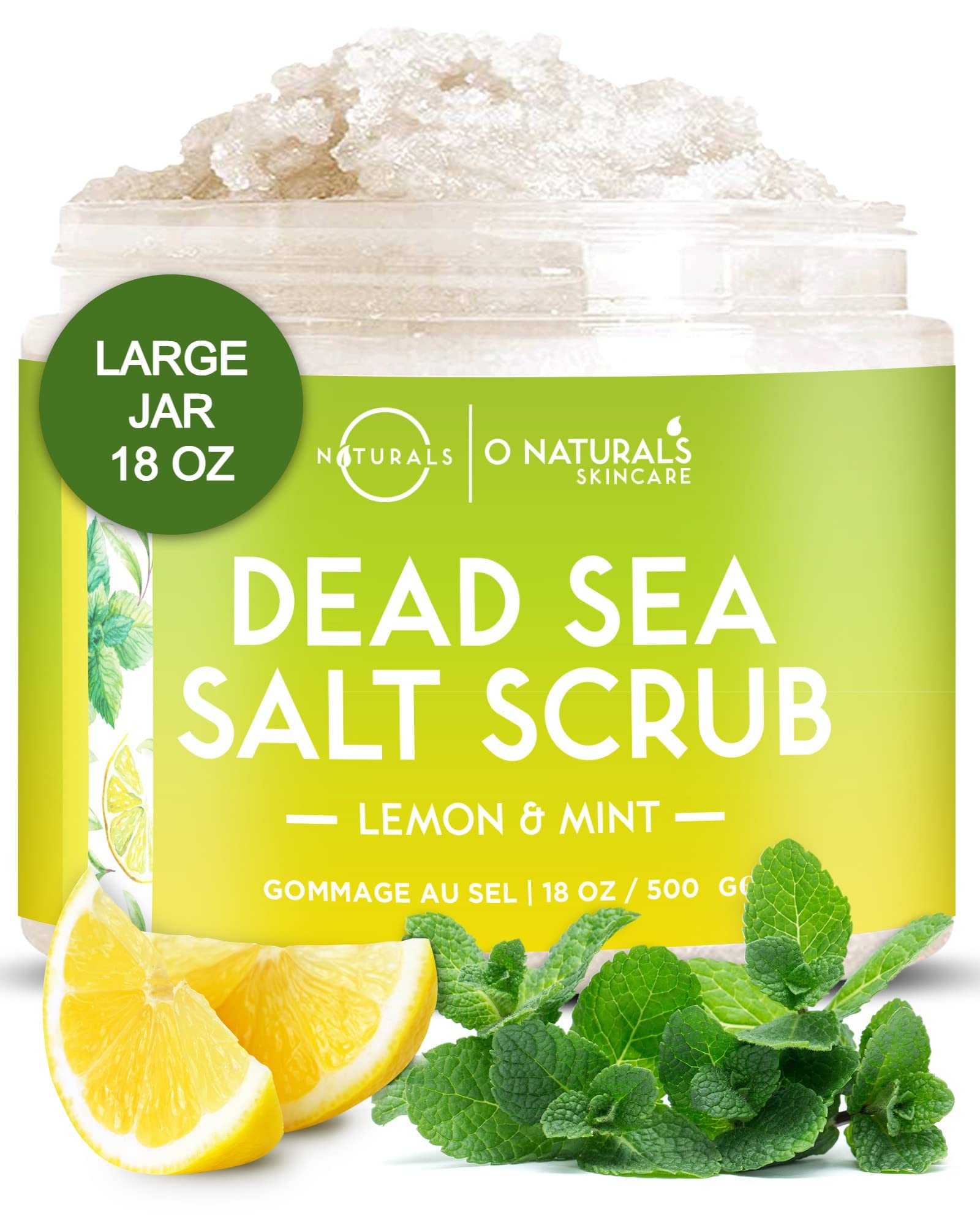 O Naturals Exfoliating Lemon Oil Dead Sea Salt Deep-cleansing Face & Body Scrub Anti-cellulite Tones Helps Oily Skin, Acne, Ingr