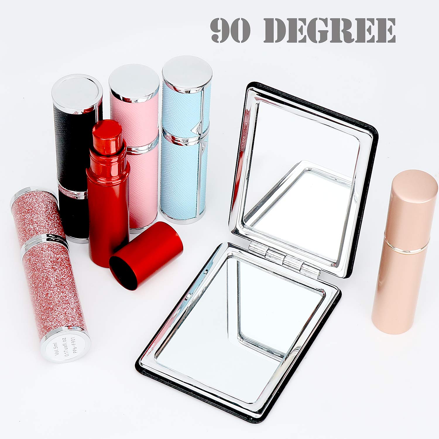 Ytzj Direct Compact Vanity Mirror For Men, Women And Girls, Black Travel Makeup Mirrors For Handbag Pocket Wallet Purse, Portabl