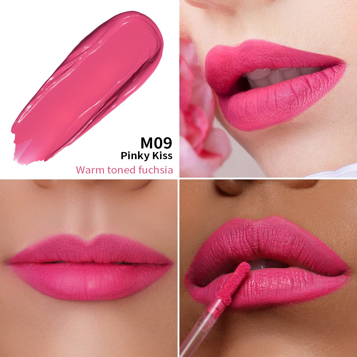 Oulac Matte Liquid Hot Pink Lipstick For Women, Long Lasting Lipstick Waterproof Lip Stain, No Transfer, Creamy High Pigmented F