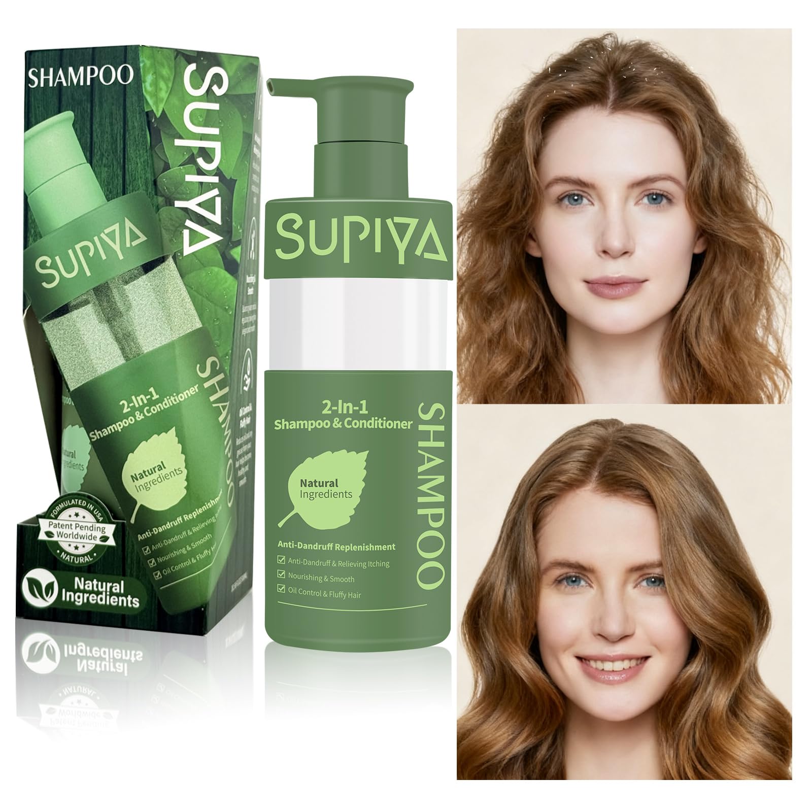 SUPIYA Antidandruff Shampoo  Hair Shampoo Deep Cleans & Refreshes Scalp, Hydrates & Softens Dry Hair Natural Shampoo for Men an