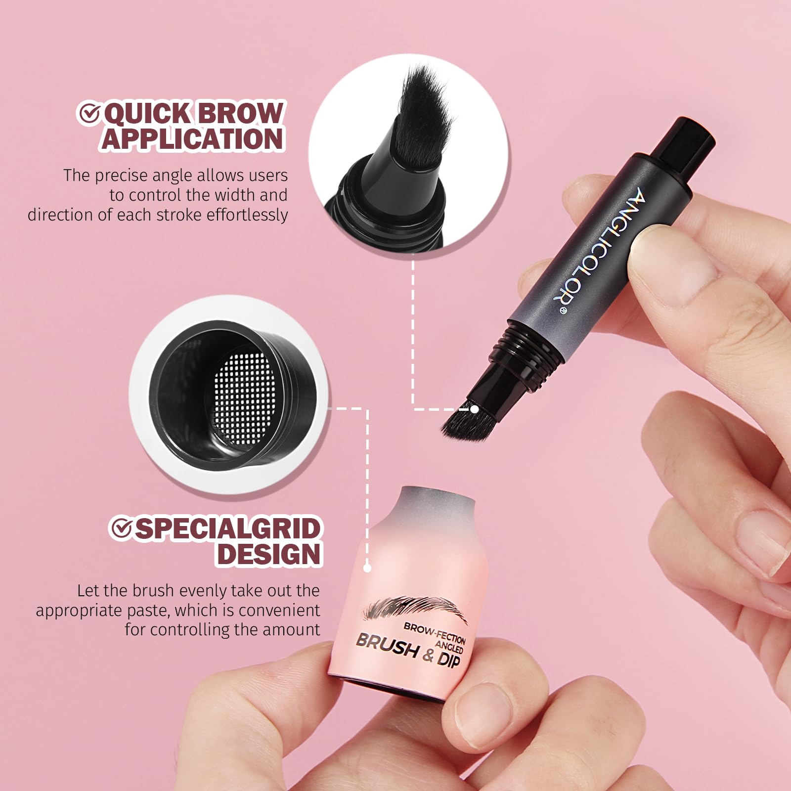 Anglicolor Liquid Microblading Eyebrow Pen,Micro Teardrop Eyebrow Brush To Microblading Eyebrow,Hair-Like Strokes,Natural Easy T