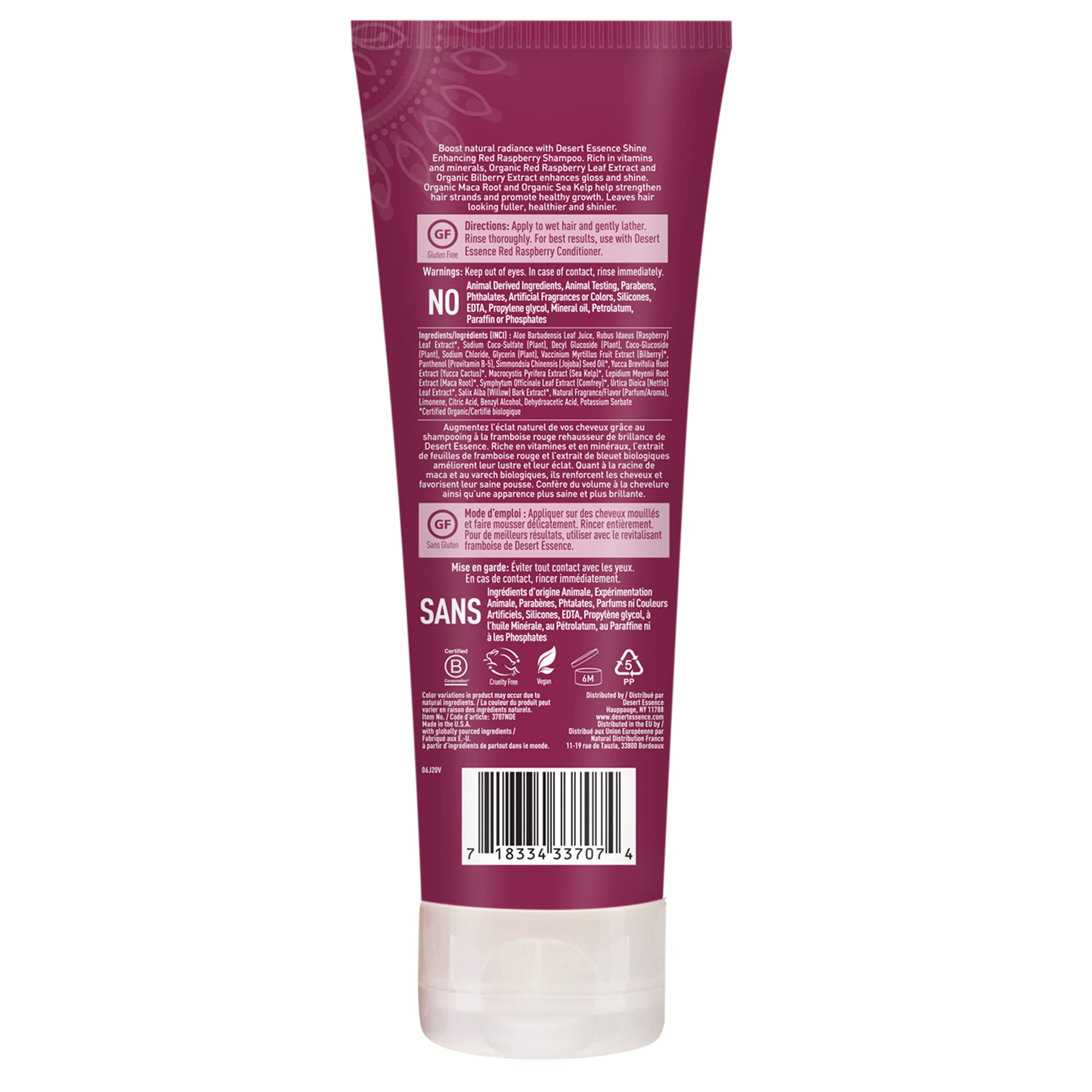 Desert Essence Red Raspberry Shampoo and Conditioner Bundle With Aloe Leaf Juice, Jojoba, Vitamin B-5 and Shea Butter, 8 fl. oz.