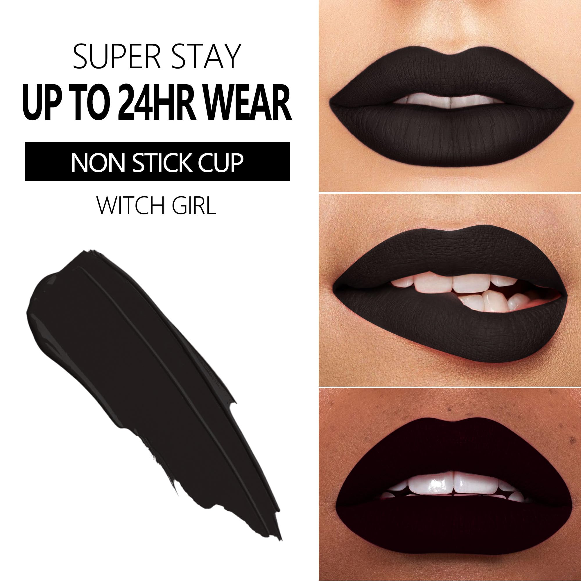Maki Yika Black Lipstick For Women Color Stay Long Lasting Lipsticks, No Smudge Matte Liquid Lipstick Transferproof Cruelty-Free