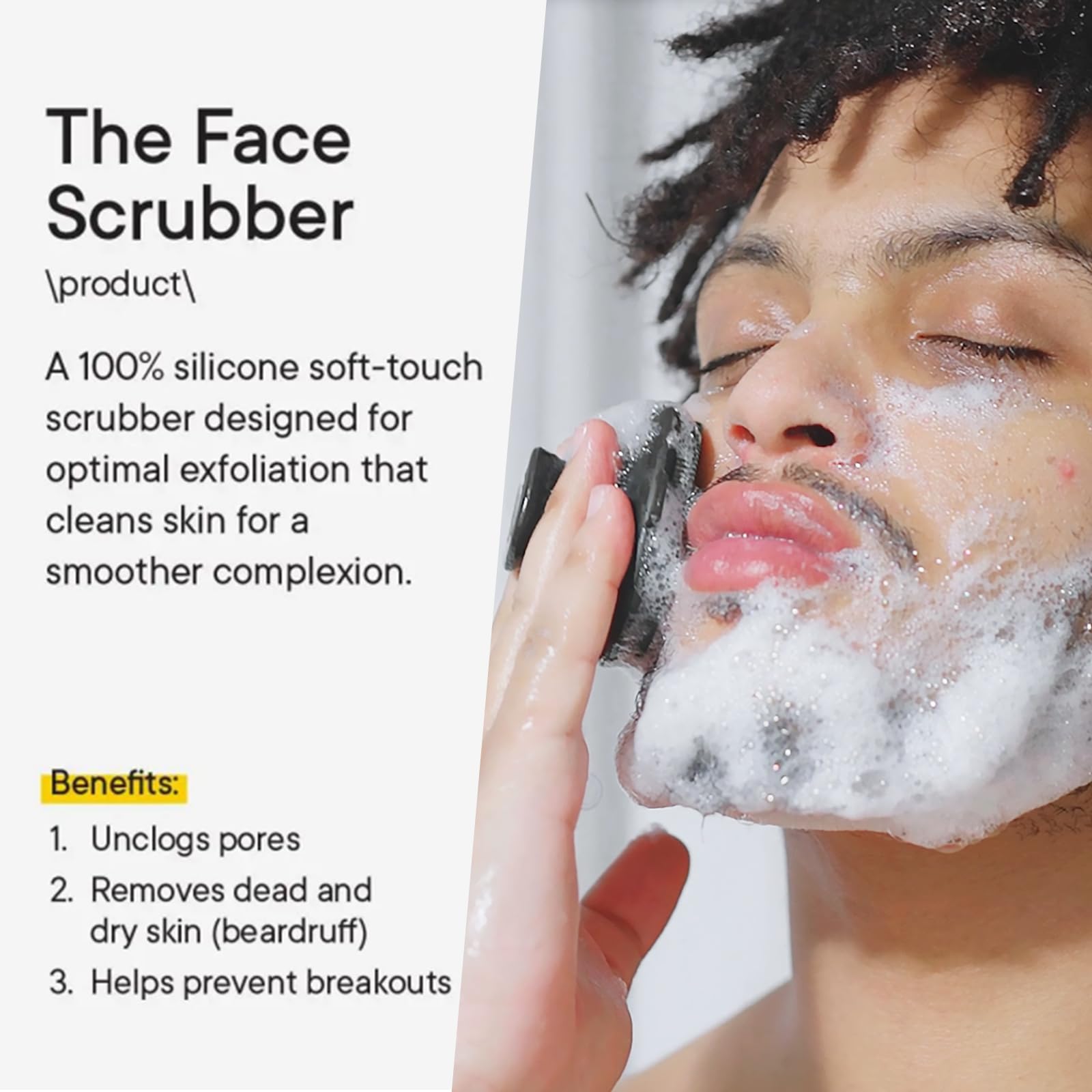 Silicone Face Scrubber For Men, Facial Cleansing Brush Silicone Face Wash Brush Manual Waterproof Cleansing Skin Care Face Brush