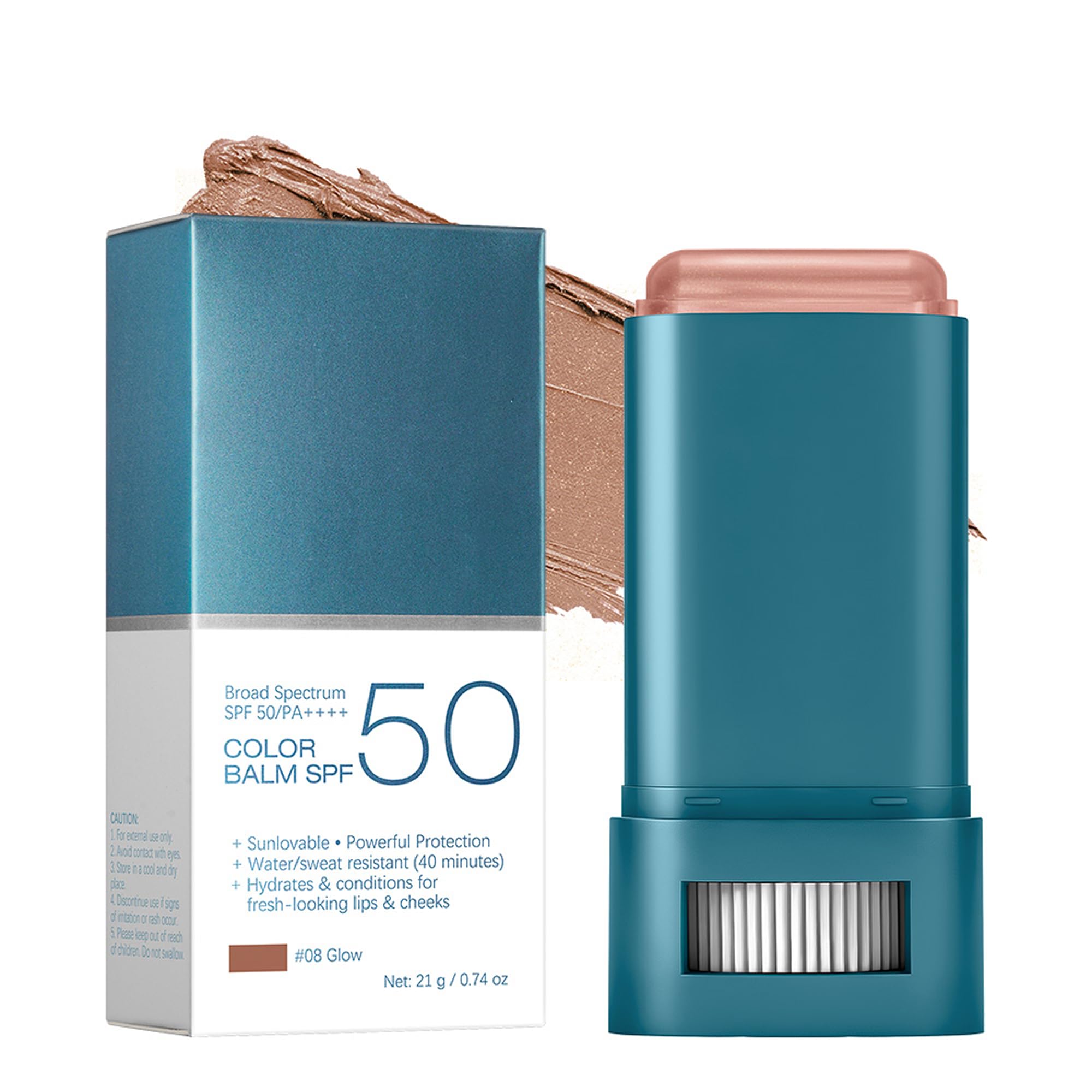 AKARY Sunscreen Blush Stick for Cheeks, Total Protection Color Balm SPF 50, Buildable Cream Blush for Lips & Cheeks, Blendable W