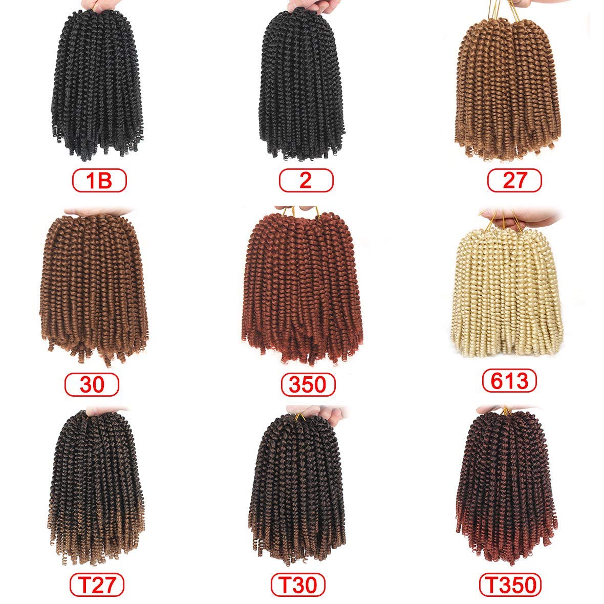 Xtrend 6Pack 90strands Spring Twist Crochet Braids Hair for Distressed Butterfly Locs 8 Inch Fluffy Twist Hair Synthetic Braidin