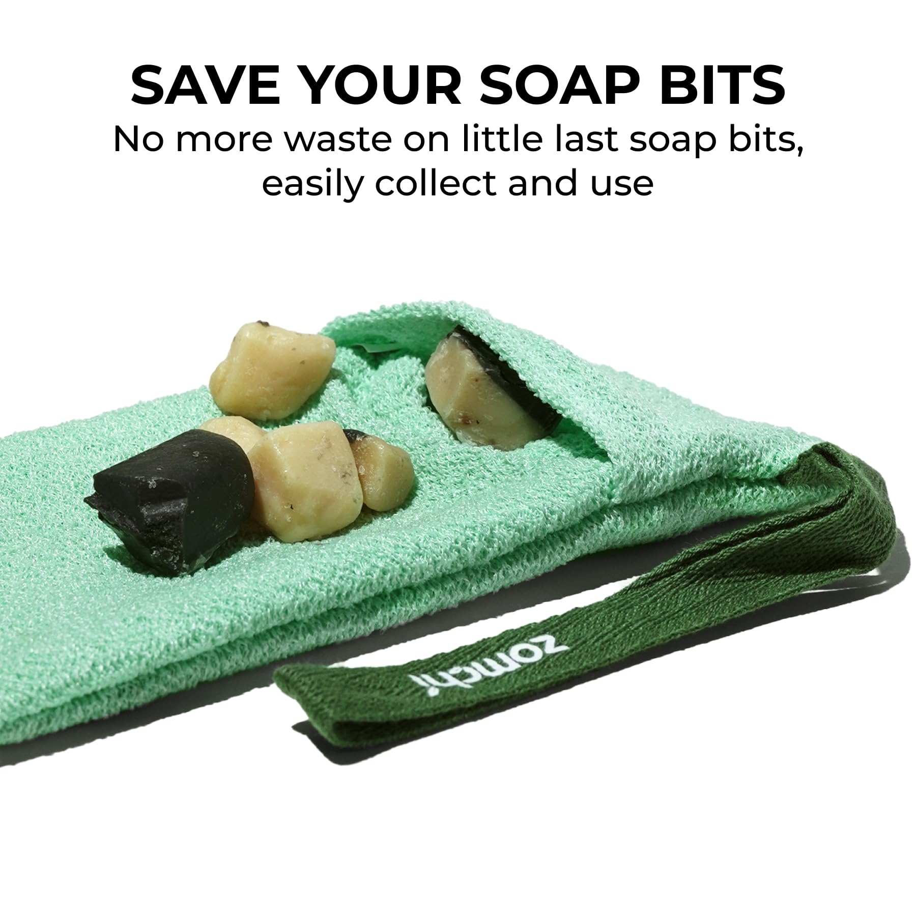 Zomchi 2 Pieces Bar Soap Saver Bags With Different Roughness, Exfoliating Soap Bags For Body Wash, Foaming Soap Holder For Showe