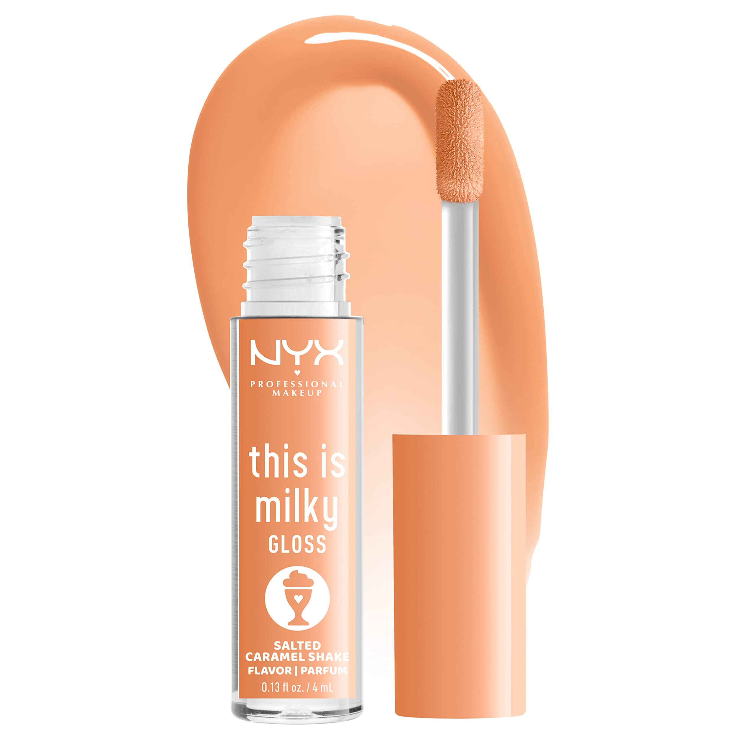 Nyx Professional Makeup This Is Milky Gloss, Lip Gloss With 12 Hour Hydration, Vegan - Salted Caramel Shake (Caramel)