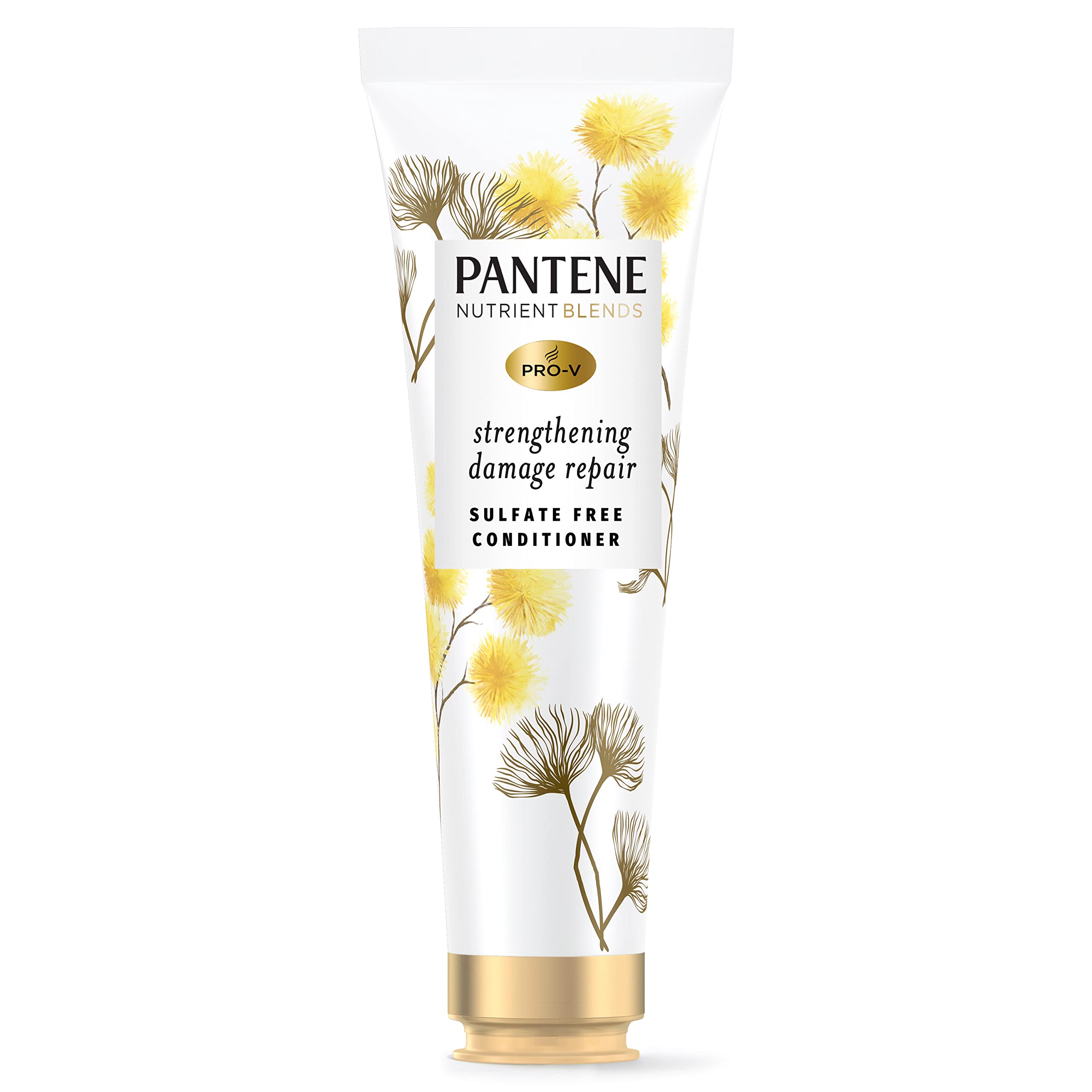 Pantene Sulfate Free Conditioner, Hair Strengthening Anti Frizz Damage Repair With Castor Oil, Safe For Color Treated Hair, Nutr