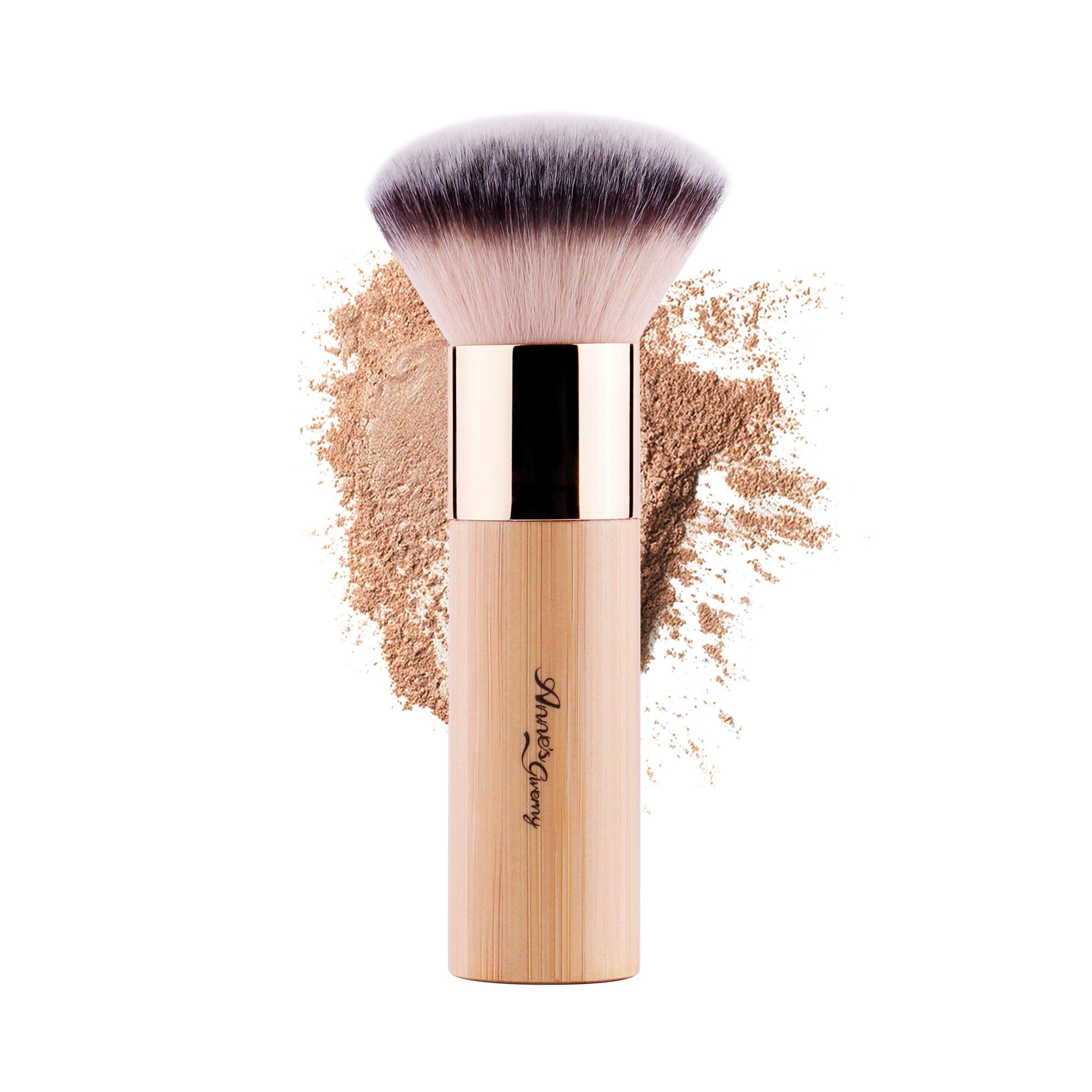 Anne'S Giverny Makeup Foundation Sponge Brush Bronzer Loose Powder Blush Finish Airbrush Buffer Contour Kabuki Blender (Bamboo)