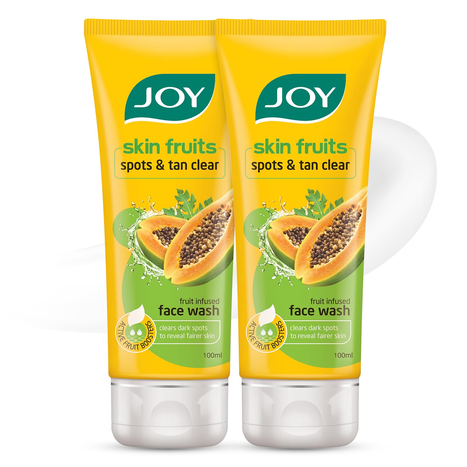 Joy Skin Fruits Spots & Tan Clear Face Wash 100Ml X2 | Enriched With Papaya & Vitamin C + A | For Healthy Glowing Skin | Suitabl