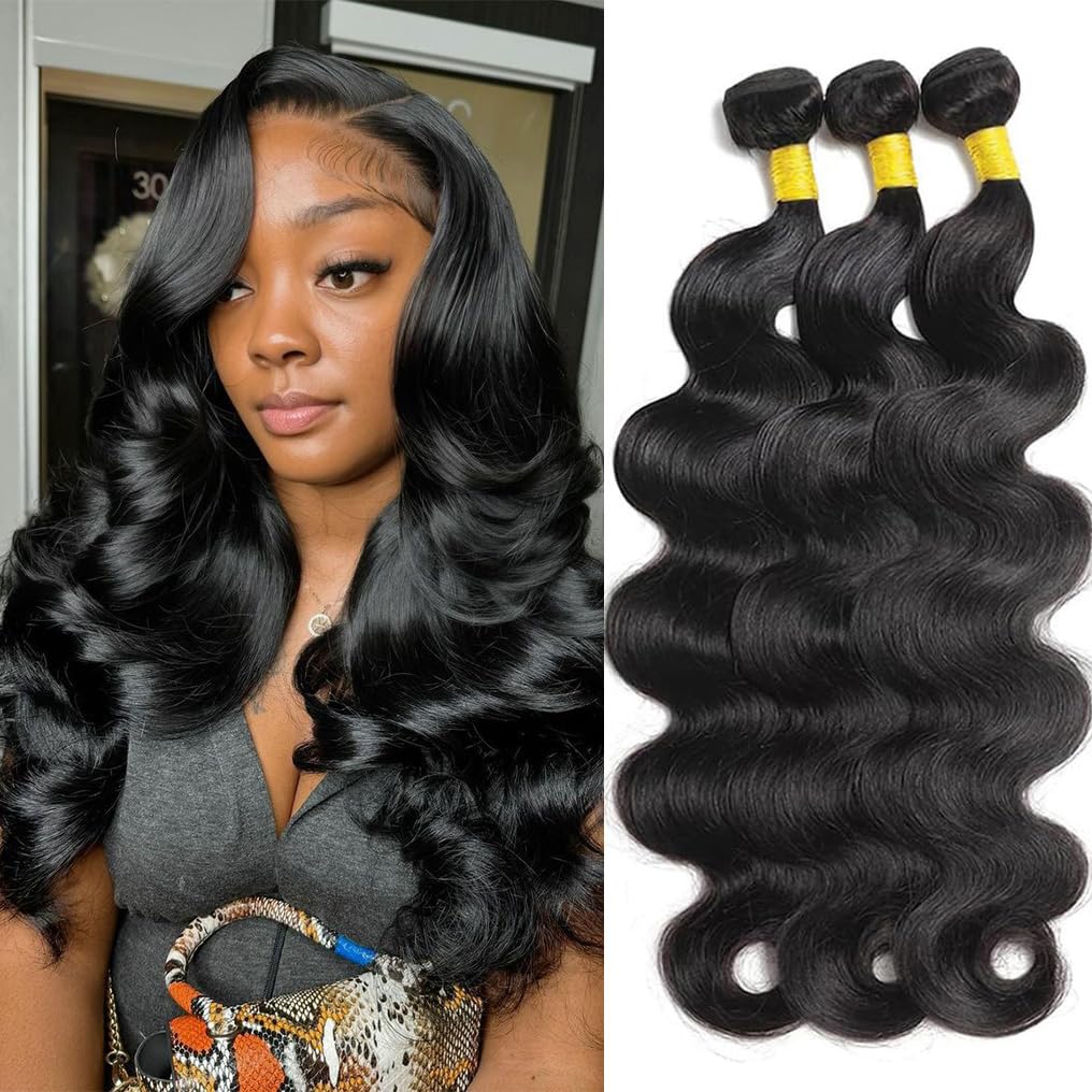 Body Wave Bundles Human Hair 18 20 22 Inch 10A Brazilian Virgin Human Hair Bundles Body Wave for Women 100% Unprocessed Body Wav