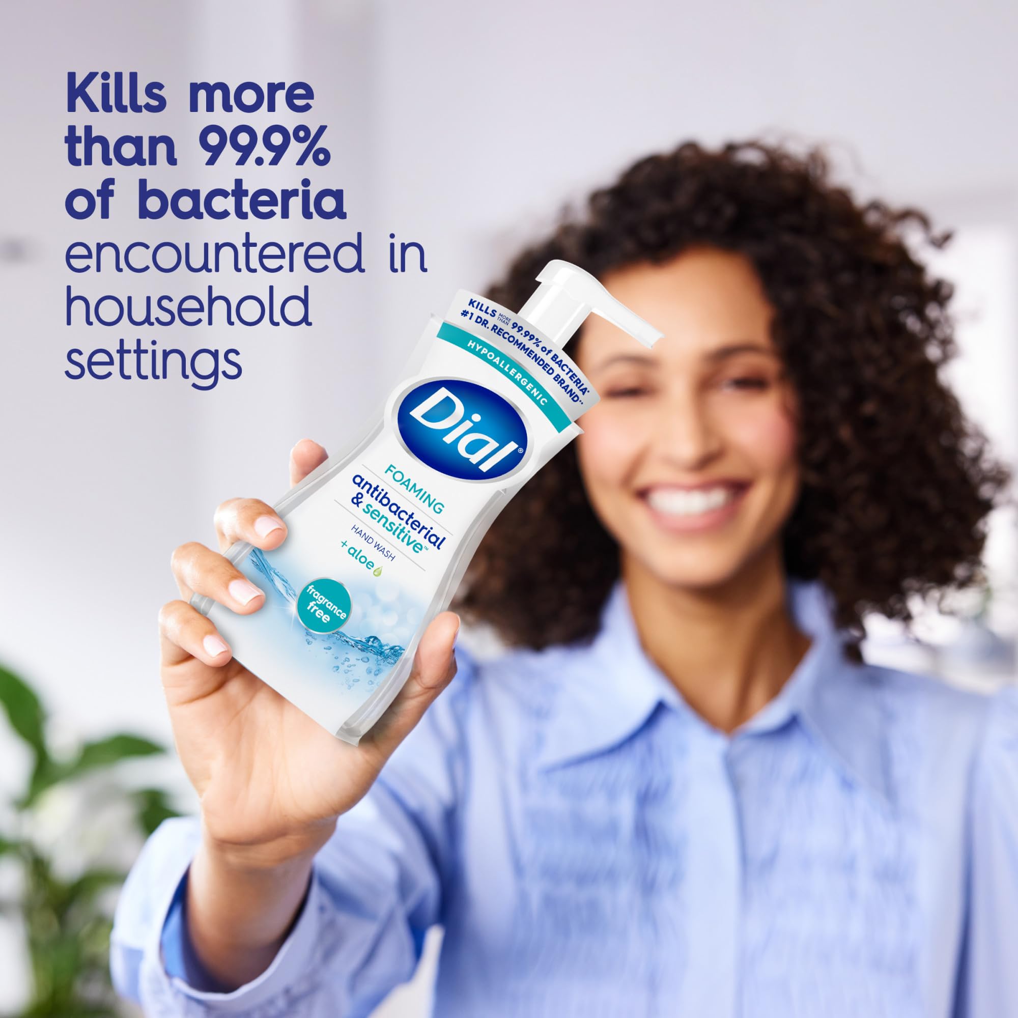Dial Antibacterial & Sensitive Foaming Hand Wash, Fragrance Free, 7.5 Fl Oz Pack Of 6