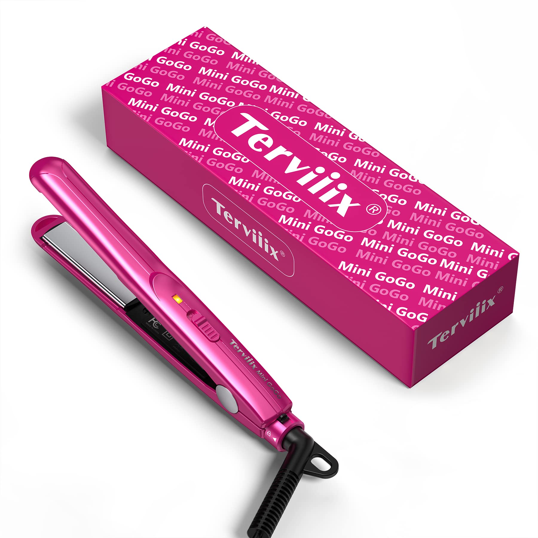 Terviiix Mini Flat Iron For Travel, 1/2'' Small Hair Straightener For Short Hair/Bangs, 0.5'' Portable Ceramic Straightening Iro