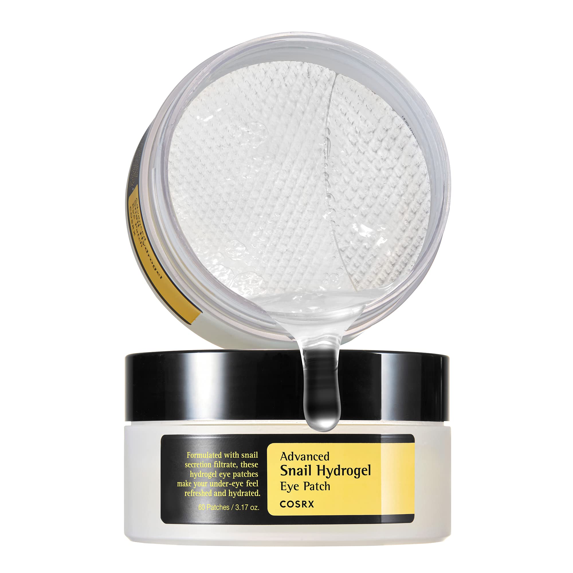 Cosrx Advanced Snail Hydrogel Eye Patch (60Pc), Gel Serum Mask, Puffy Undereye Treament, Fine Lines, Refresh, Hydrate| Paraben F