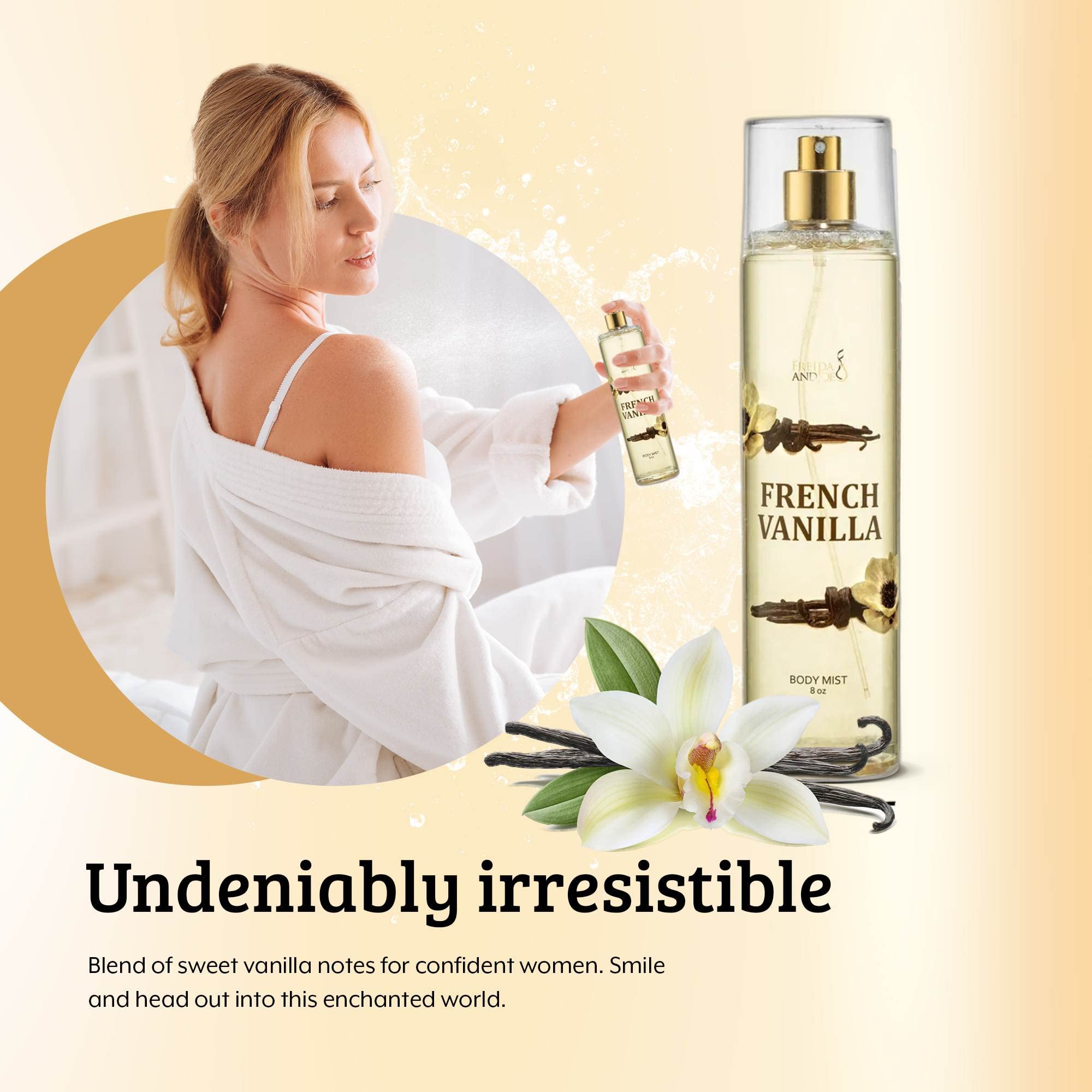 Body Spray For Women, French Vanilla Spray Fragrance Body Mist, Unisex Rich, Comforting, And Sweet Aroma French Vanilla Scented