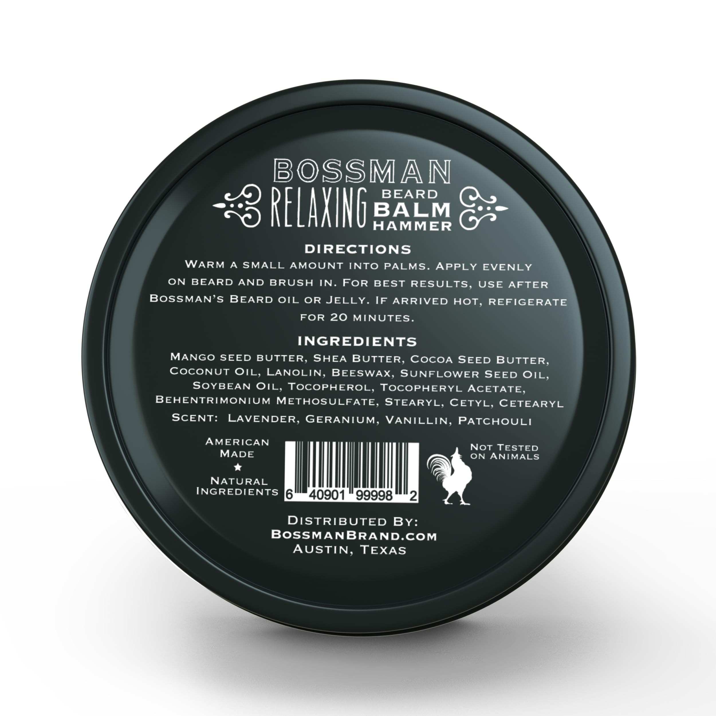 Bossman Relaxing Beard Balm - Beard Tamer, Relaxer, Thickener And Softener Cream - Beard Care Product - Made In Usa (Hammer Scen