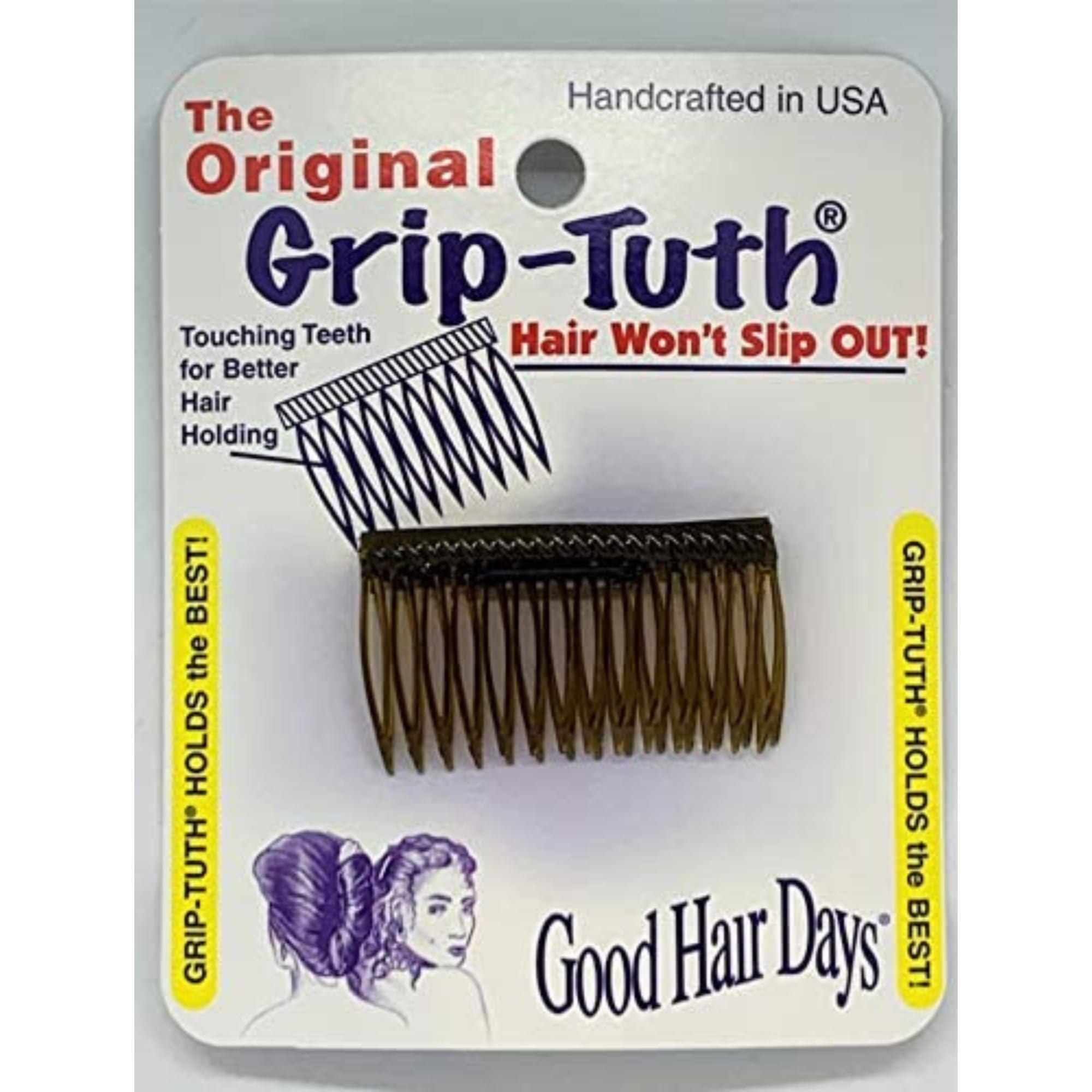 Good Hair Days Grip-Tuth Combs - Tuck Combs For Hair Decorative & Hair Styling - Fine and Thin Hair Accessories (Tortoise Shell,