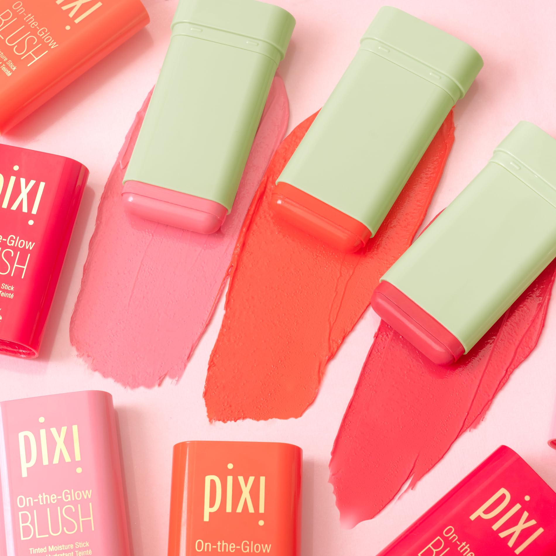 Pixi On-the-Glow Blush - Ruby, Hydrating Tinted Moisture Blush Stick with Ginseng, Aloe Vera & Fruit Extracts, For Cheeks & Lips