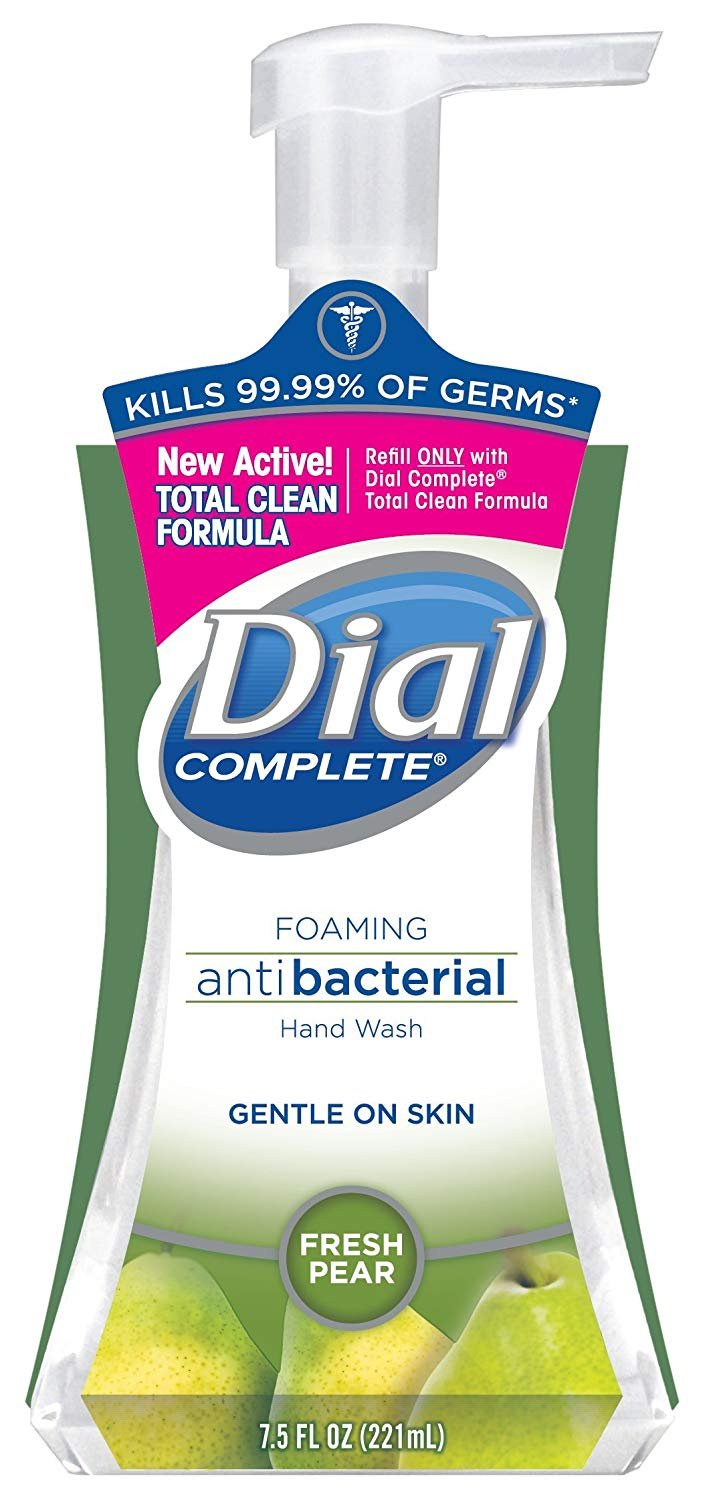 Dial Complete Antibacterial Foaming Hand Soap, 2-Scent Variety Pack, Spring Water/Fresh Pear, 7.5 Fluid Ounces Each , 5 Count (P