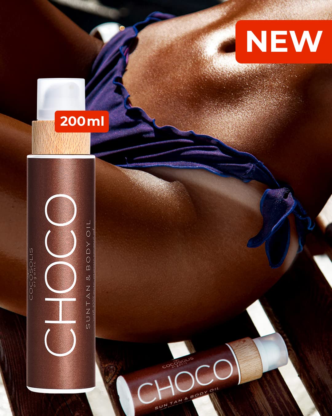 cOcOSOLIS cHOcO Suntan & Body Oil - Organic Tanning Bed Lotion - Deep chocolate Tan - Tanning Accelerator for Indoor Tanning Bed